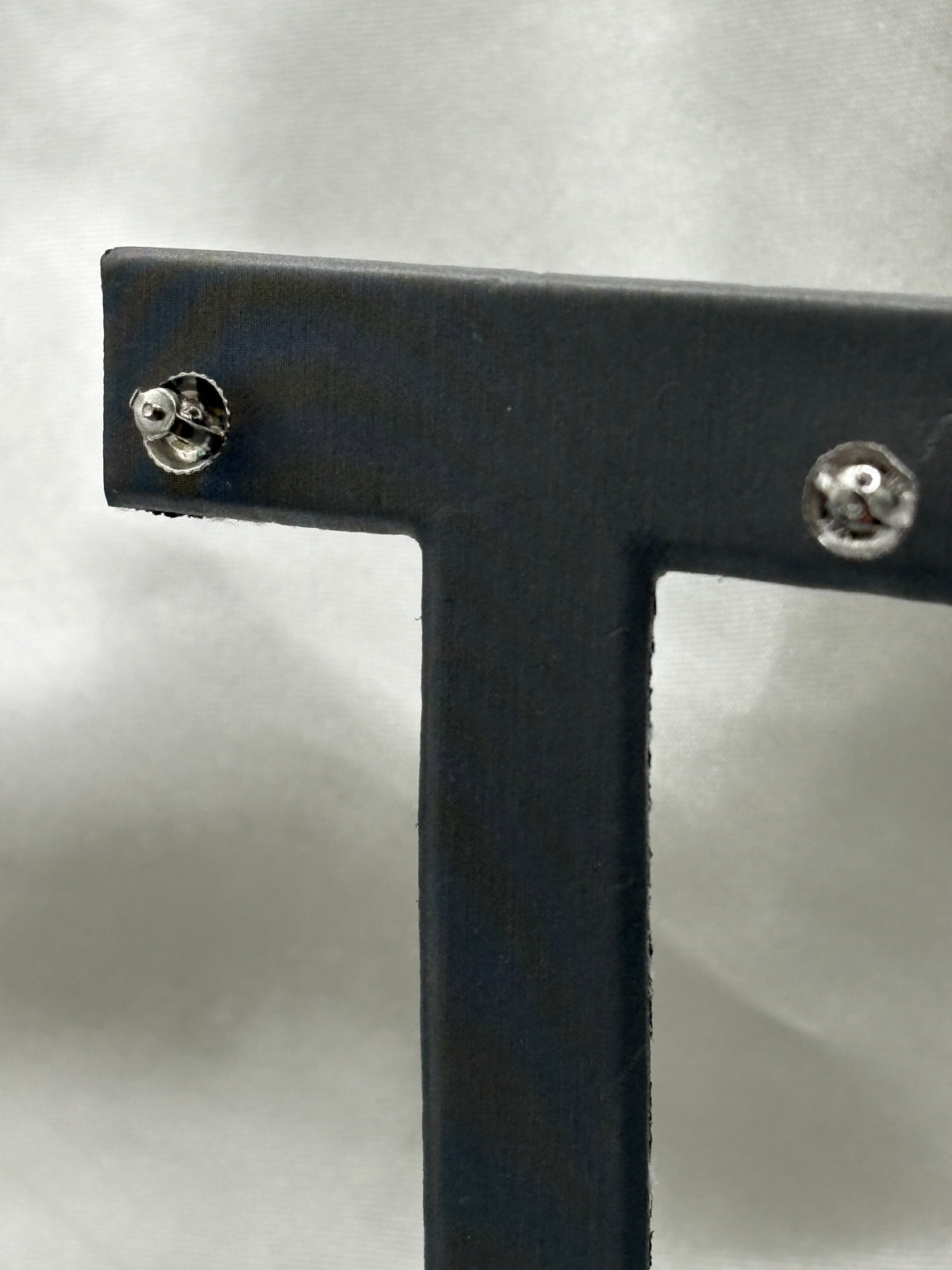 Platinum .950 diamond cluster stud earring with screwbacks