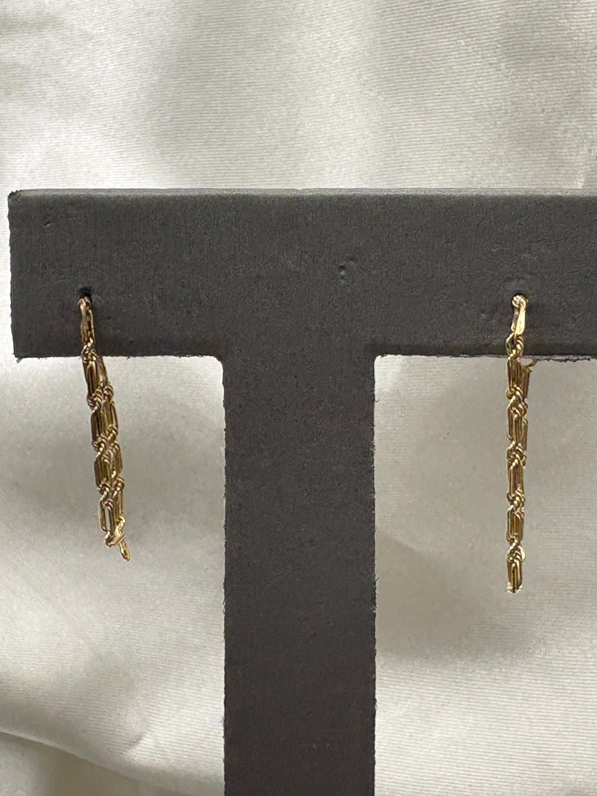 14kt solid yellow gold figerope chain earrings