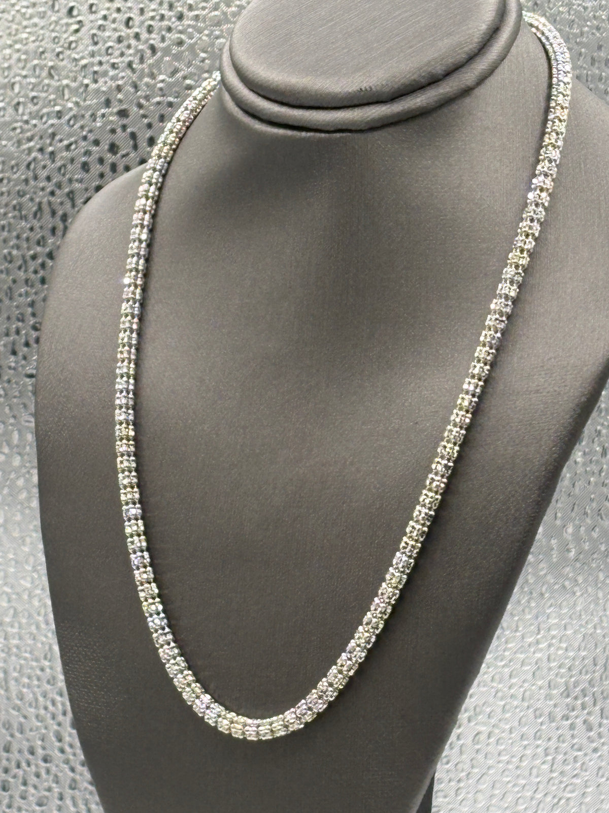 Fabulous Ladies 14 Karat White Gold Sparkle Like Diamond Chain