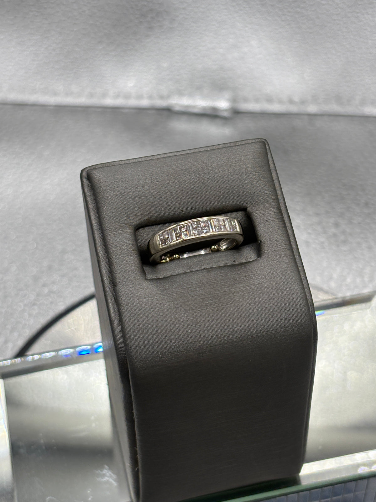 Ladies Magnificent 14 Karat White Gold Diamond Band
