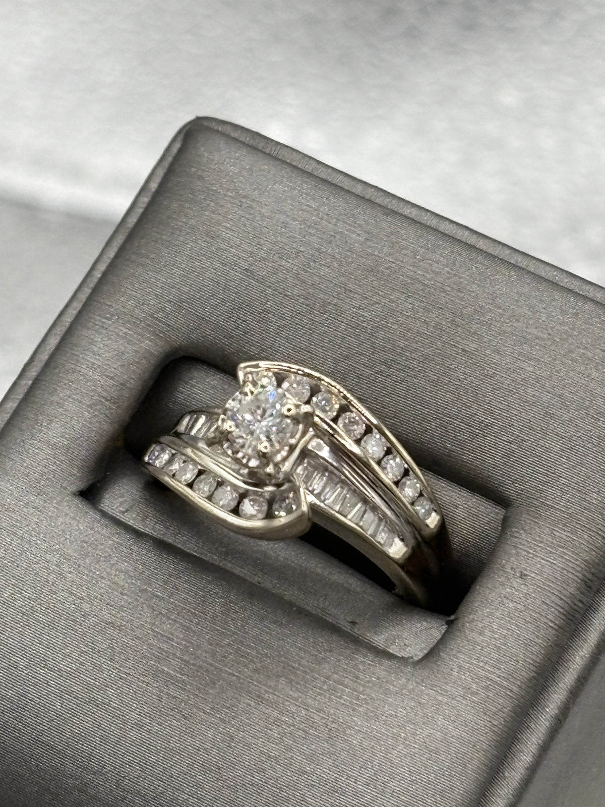 Ladies 14 Karat Diamond Cluster Engagement Ring