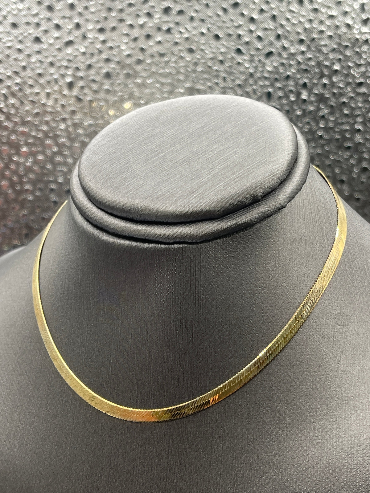 Ladies 14 Karat Yellow Gold Herringbone Ankle Bracelet