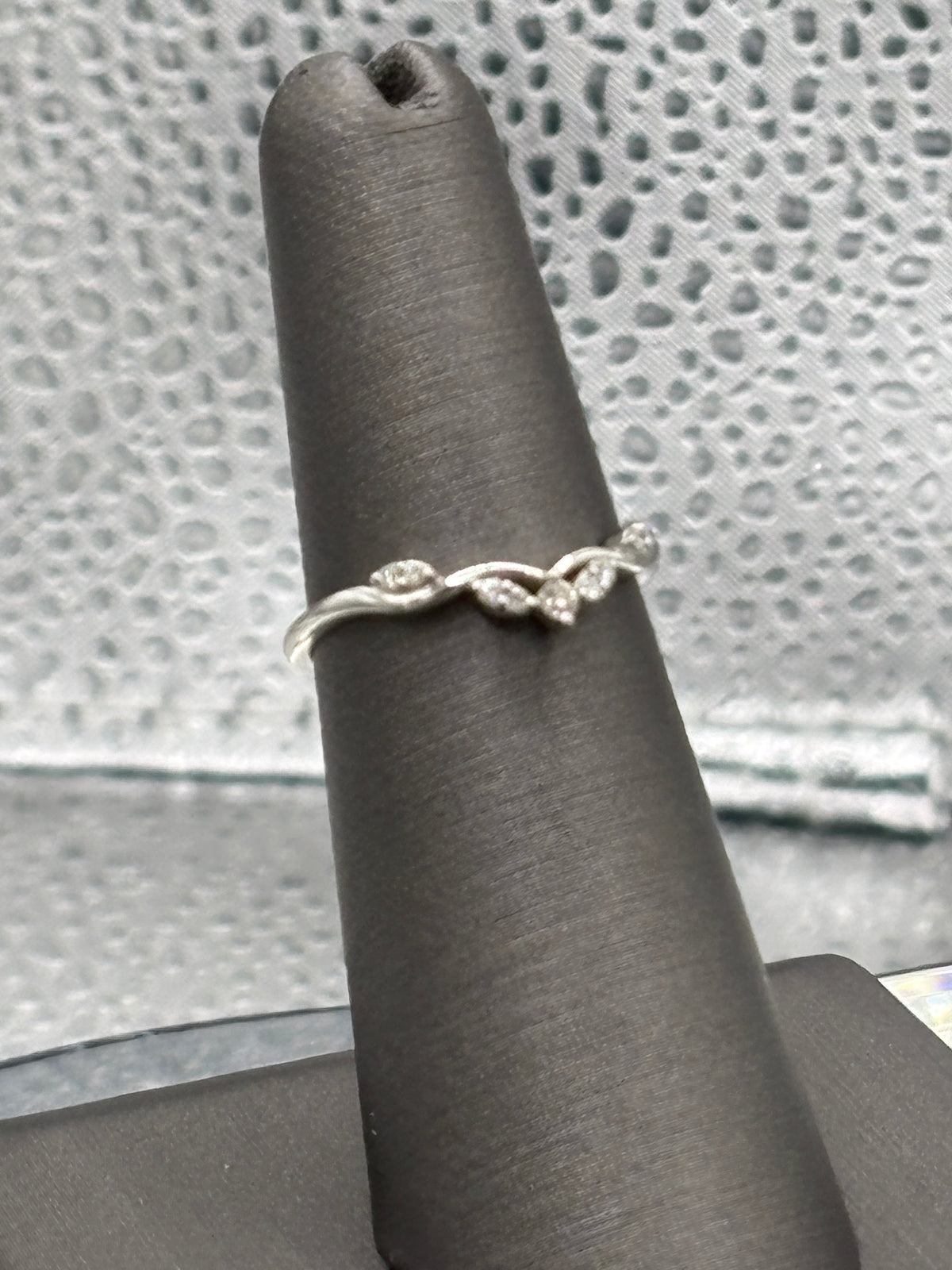 Ladies Fancy 14 Karat White Gold Diamond Band