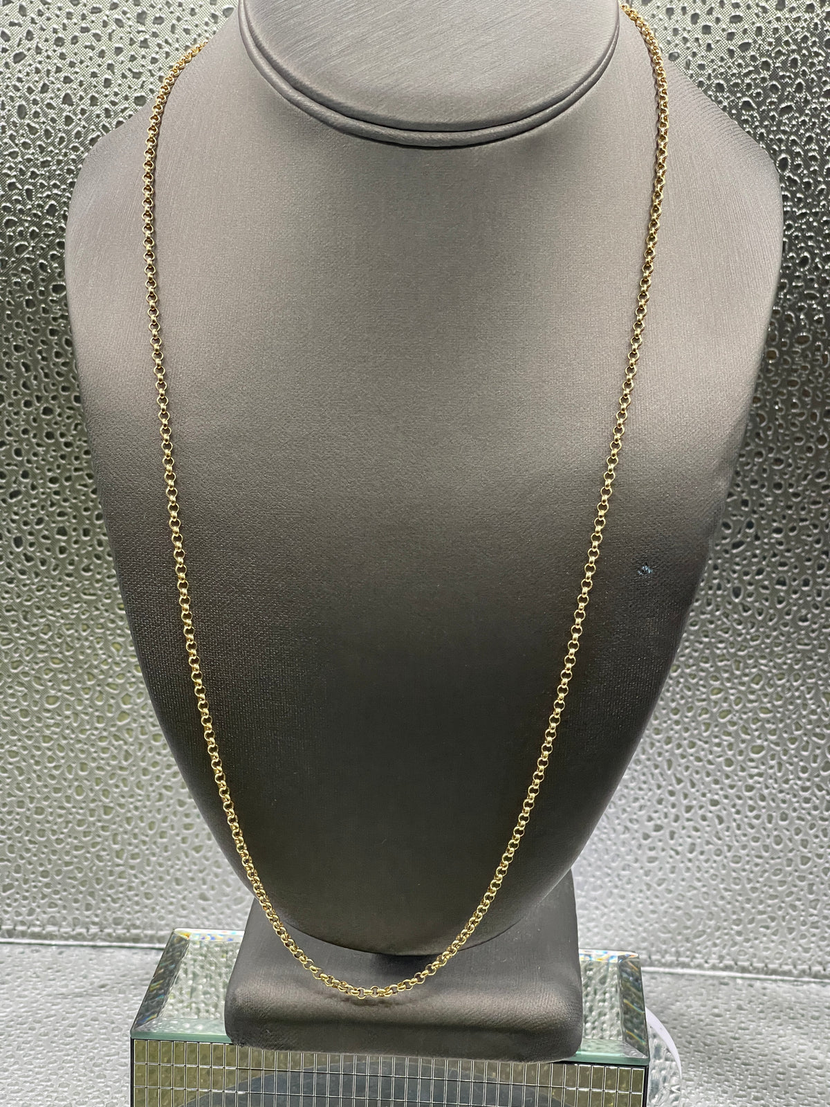 Ladies 14 Karat Yellow Gold Round Solid Link Necklace