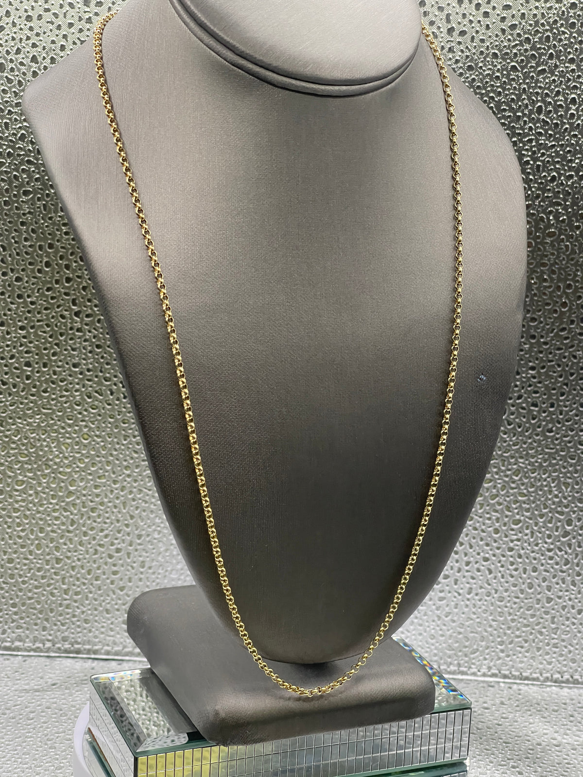 Ladies 14 Karat Yellow Gold Round Solid Link Necklace