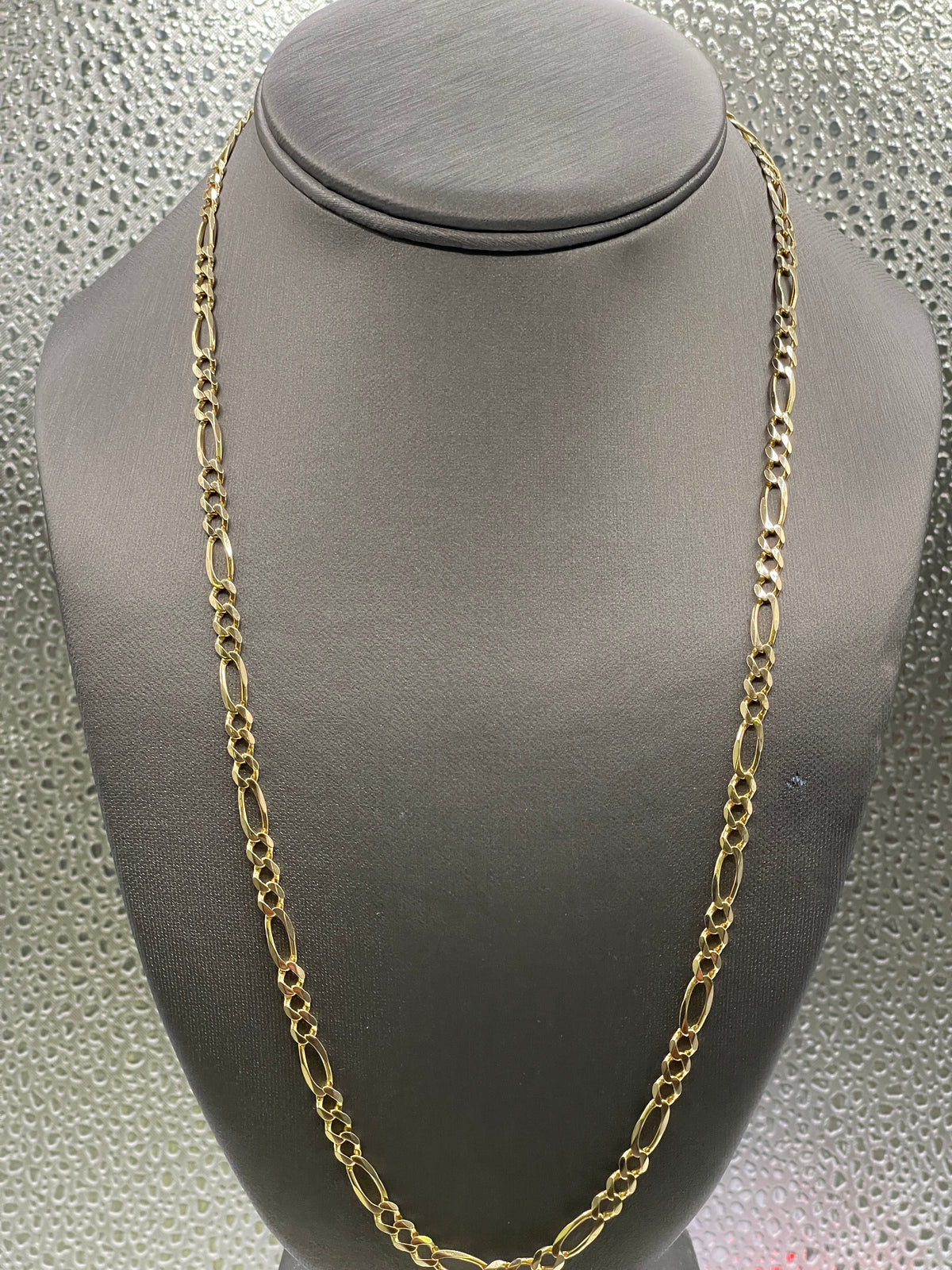 Ladies or Men’s 14 Karat Yellow Gold Figero Solid Link Chain