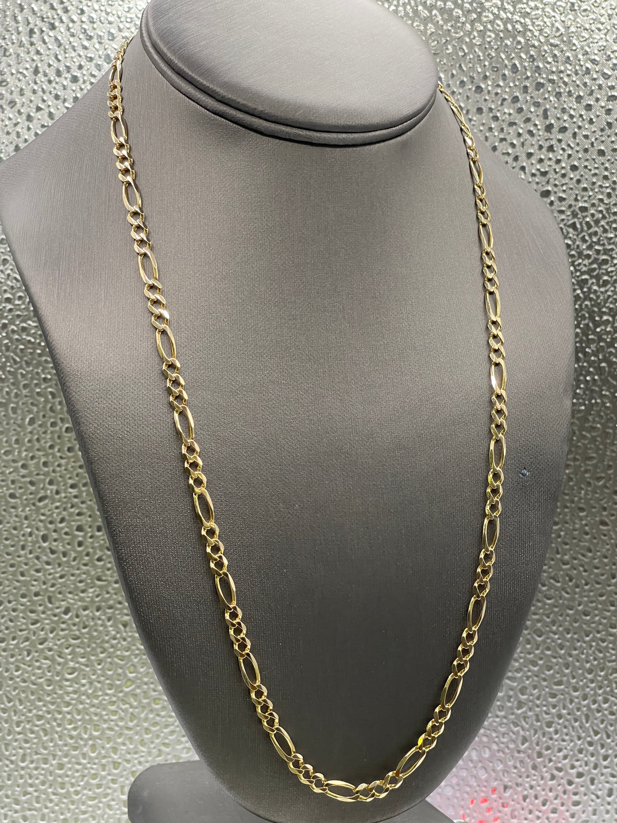 Ladies or Men’s 14 Karat Yellow Gold Figero Solid Link Chain