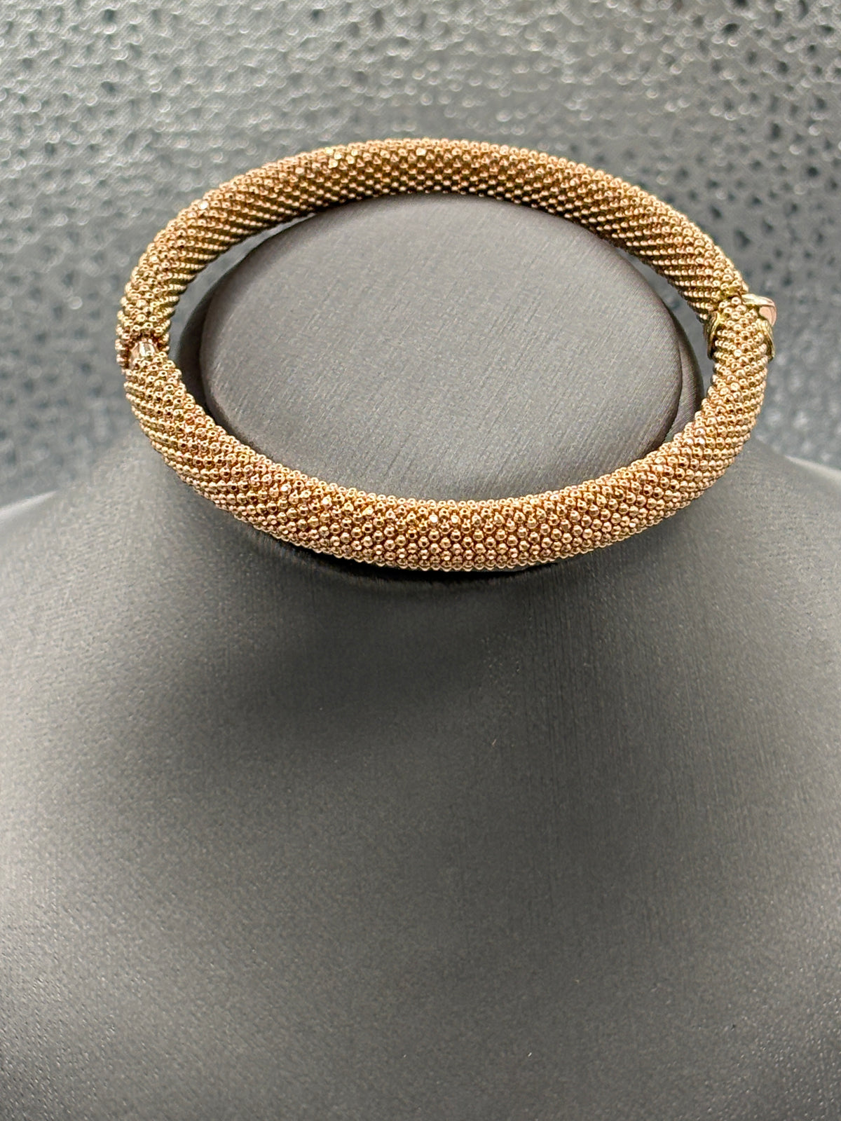 Ladies Magnificent 18 Karat Rose Gold Diamond Bead Bangle