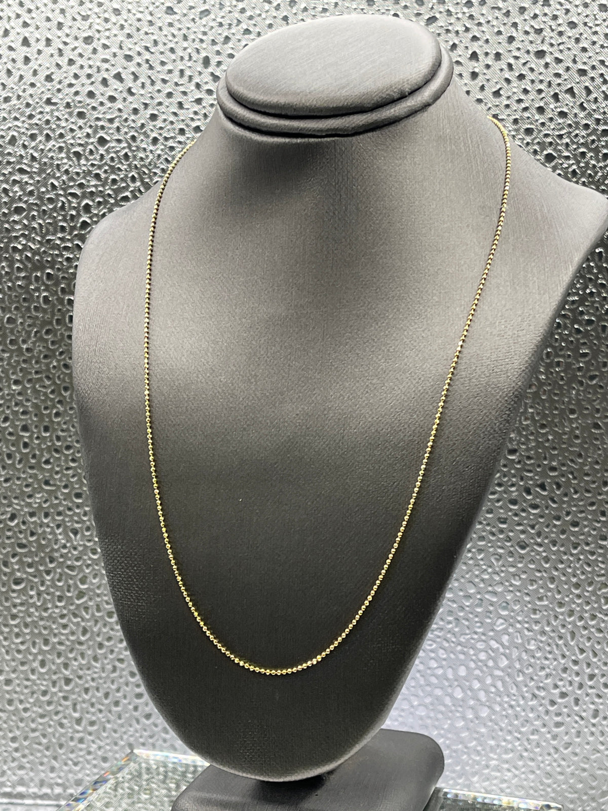 Ladies 14 Karat Yellow Gold Faceted Gold Ball Chain