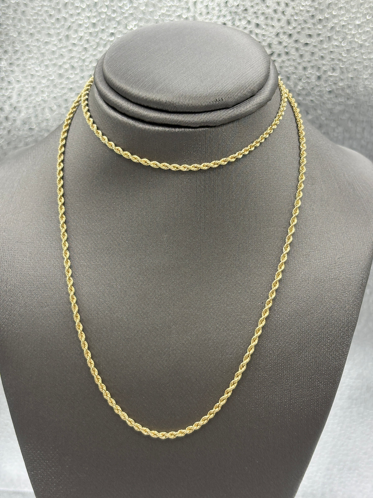 View two of Ladies/ Gents 14 karat Yellow Gold Dia-Cut Solid Rope Chain