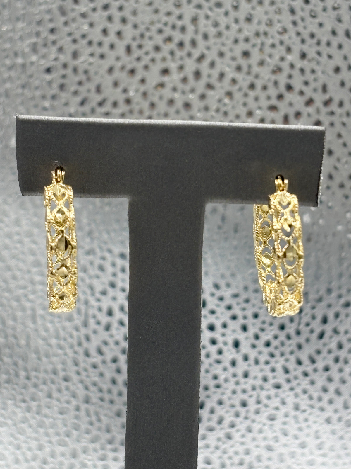 View one of Ladies Fabulous 14 Karat Yellow Gold Turkish Rope Hoop Earrings