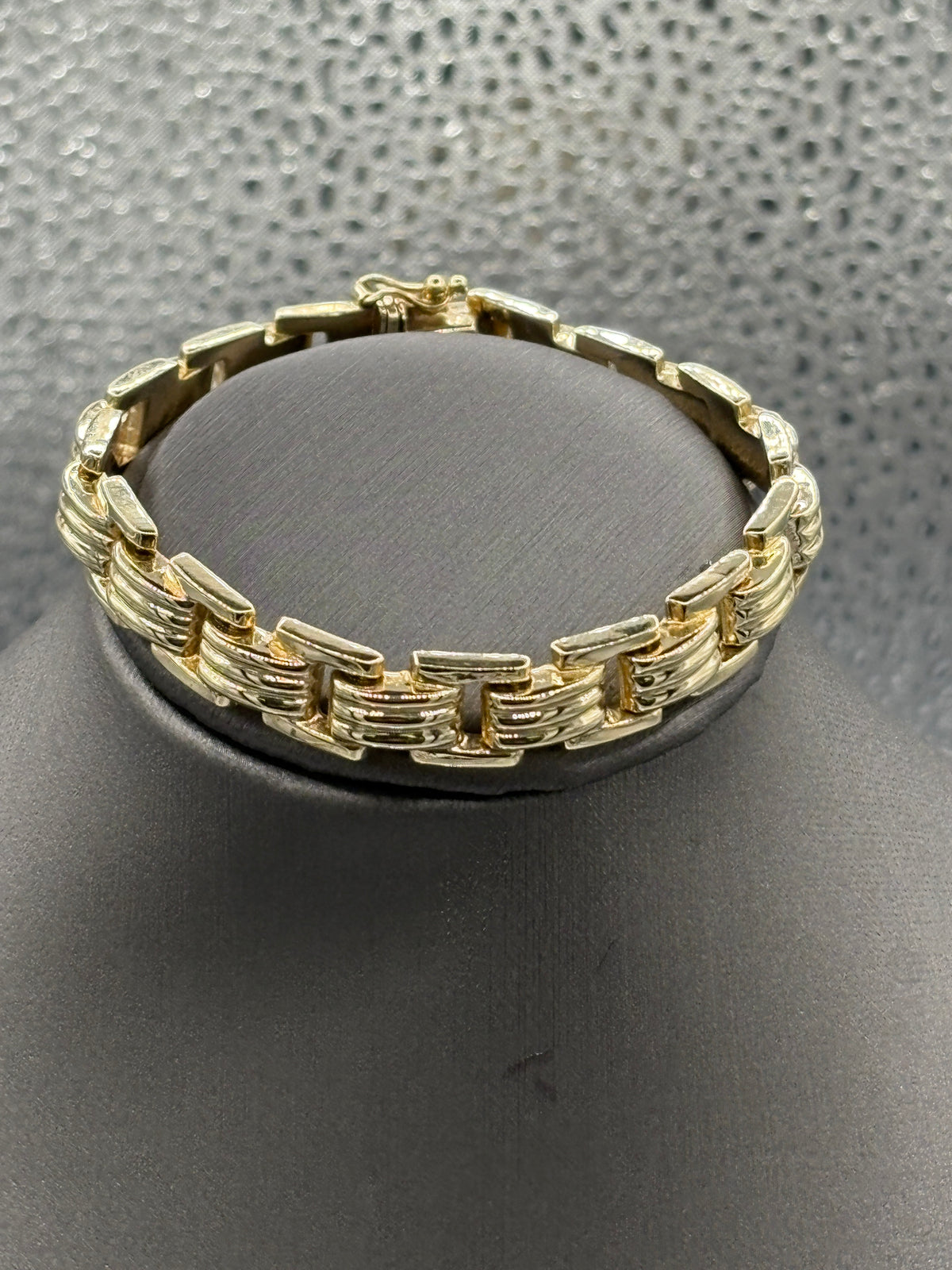 View one of Ladies 14 Karat Yellow Gold Square Fluted Link Bracelet