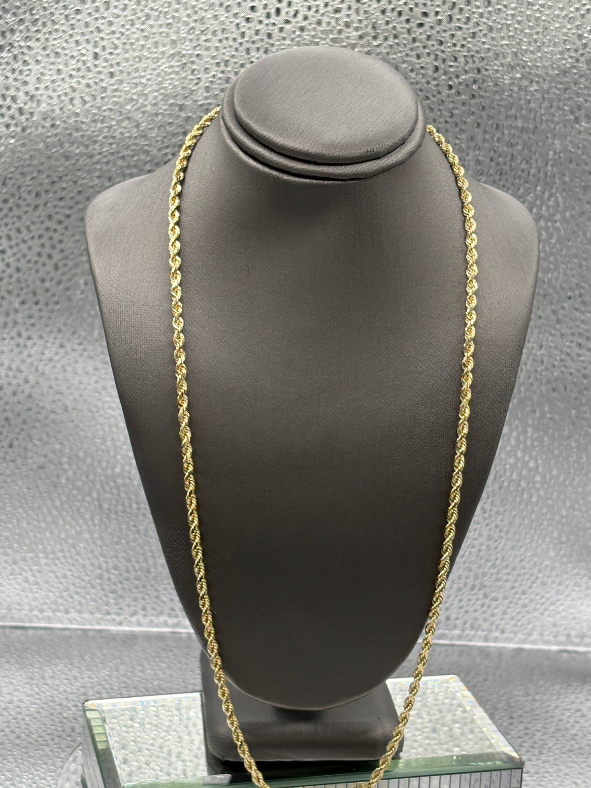 View two of Ladies/Gents 14 Karat Solid Yellow Gold Diamond-Cut Rope Chain