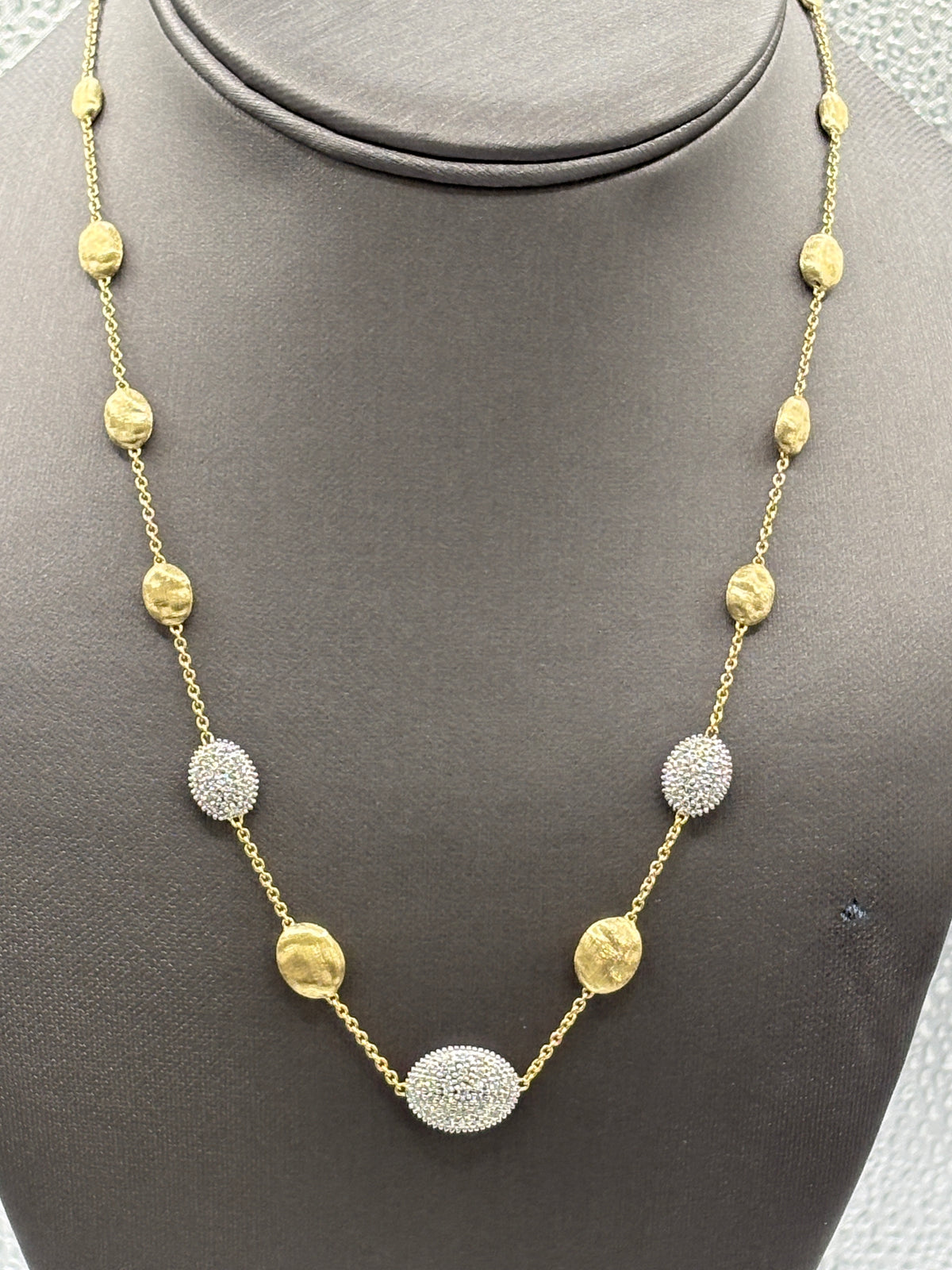 View two of Marco Bicego 18 Karat Yellow Gold & Diamond Siviglia Necklace