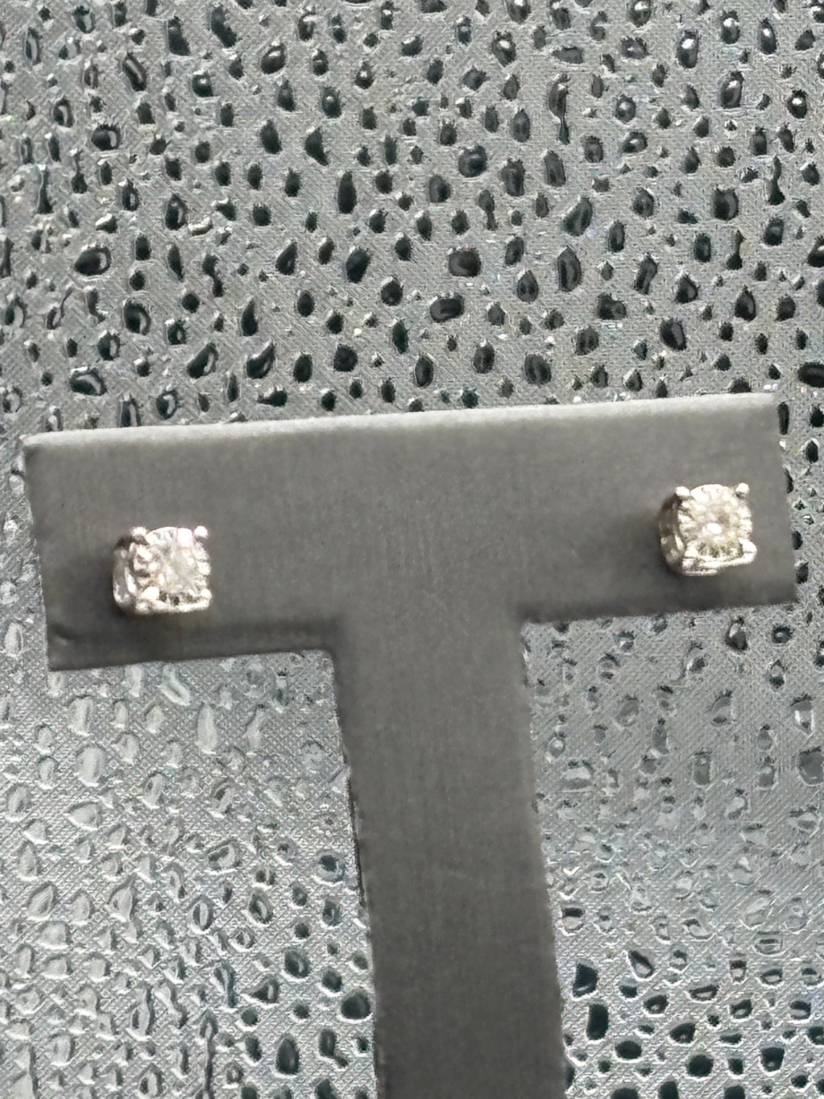 View three of Ladies 14 Karat White Gold Miracle Diamond Stud Earrings