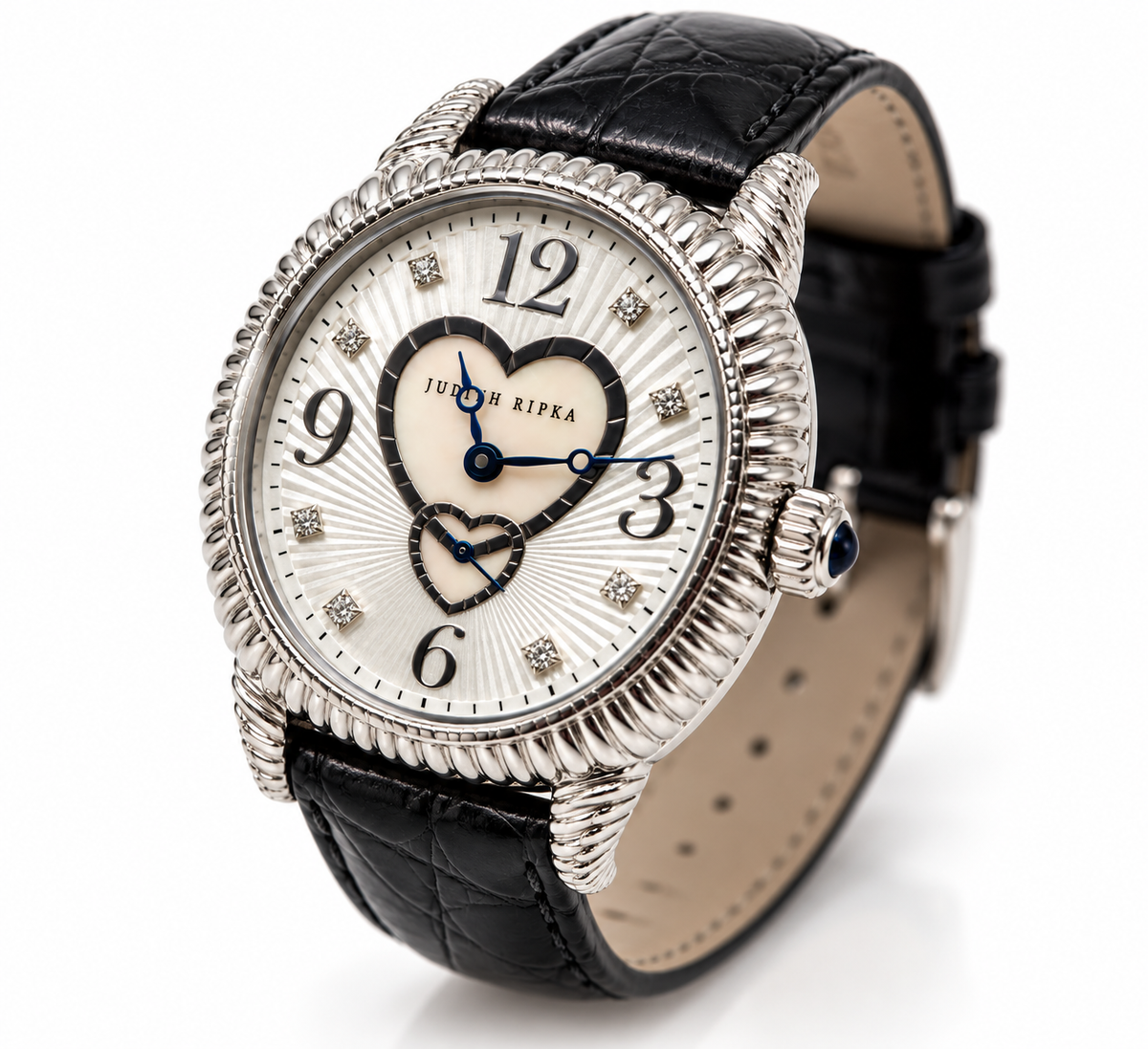 Judith Ripka Sterling Silver Mother of Pearl Heart Watch
