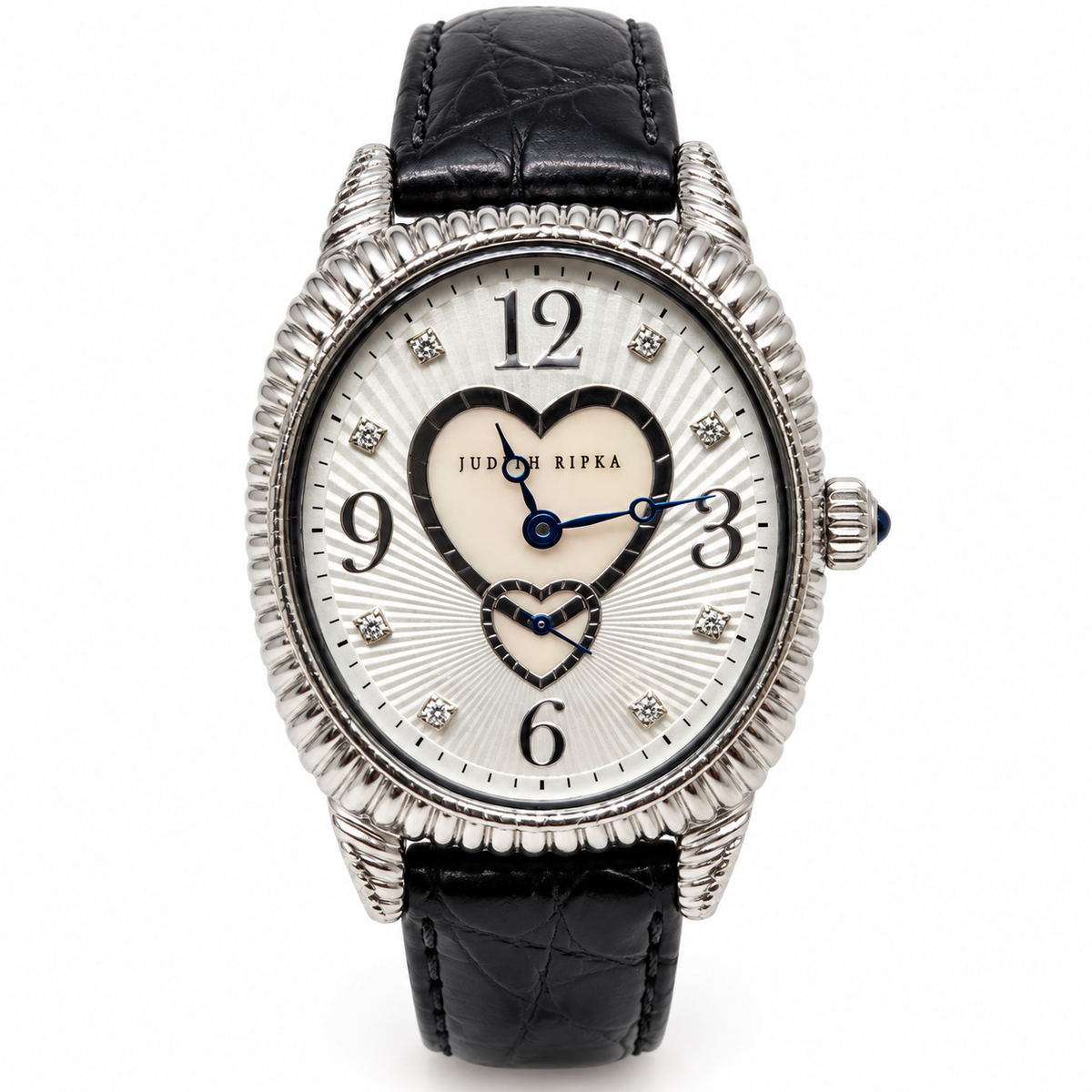 Judith Ripka Sterling Silver Mother of Pearl Heart Watch