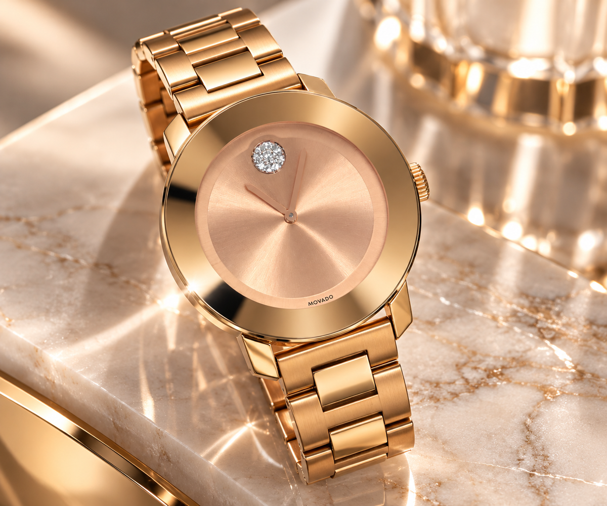 Ladies Movado BOLD Rose Gold-Tone Diamond Watch – 36mm