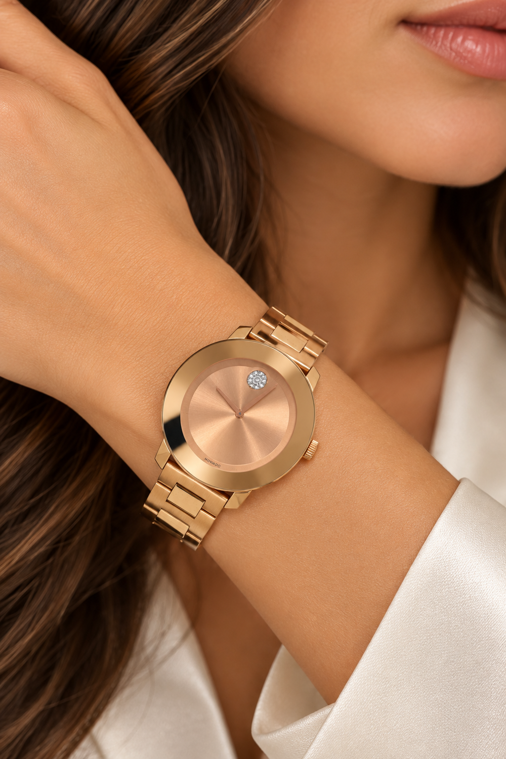 Ladies Movado BOLD Rose Gold-Tone Diamond Watch – 36mm