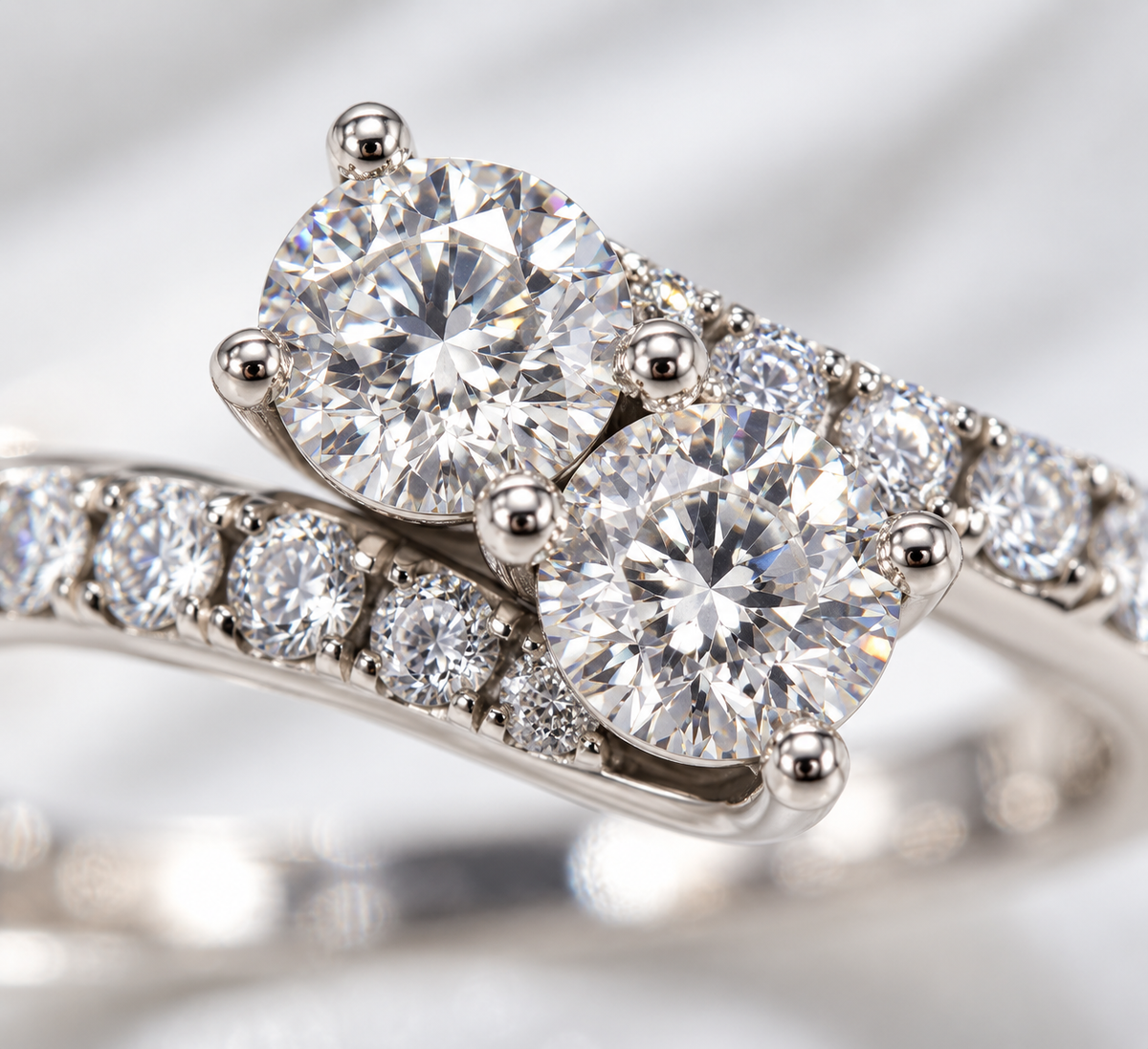 14K White Gold True Love Best Friend Natural Diamond Ring – 2.60 CTW