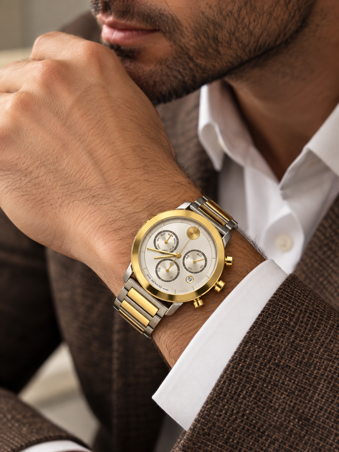Movado Bold Evolution Quartz Chronograph Silver Dial Men's Watch