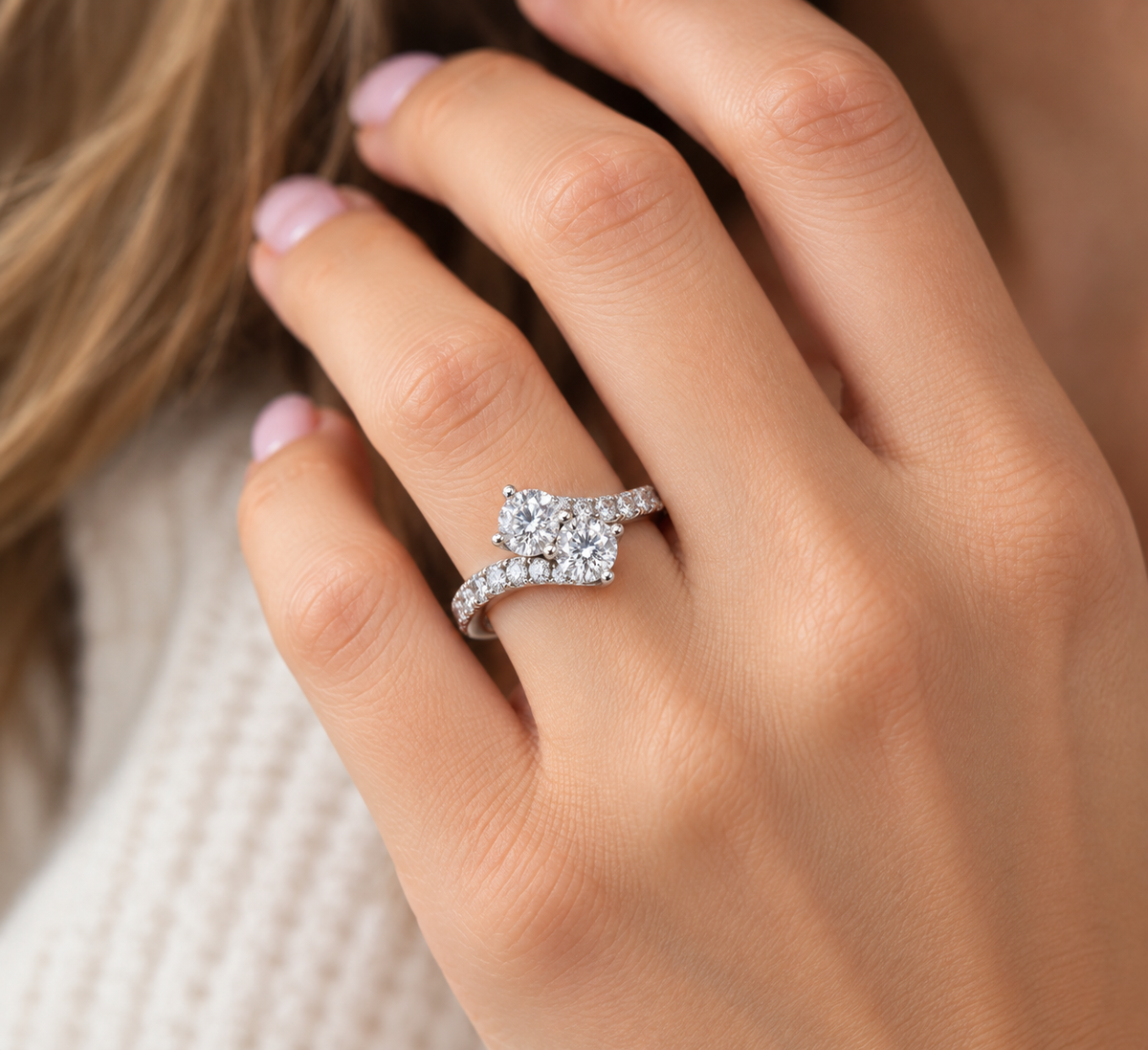 14K White Gold True Love Best Friend Natural Diamond Ring – 2.60 CTW