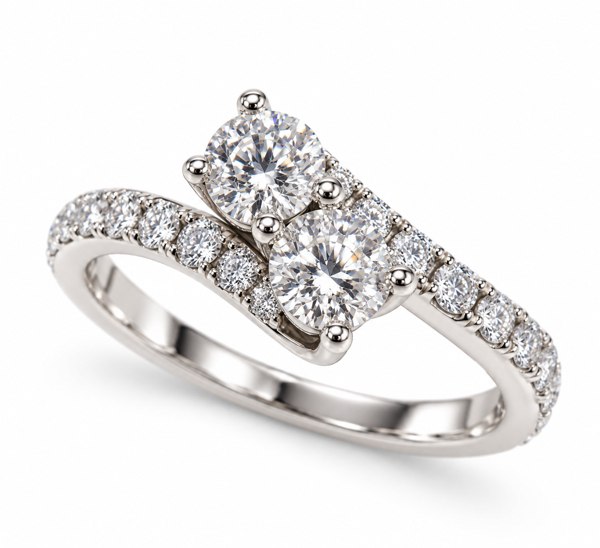 14K White Gold True Love Best Friend Natural Diamond Ring – 2.60 CTW
