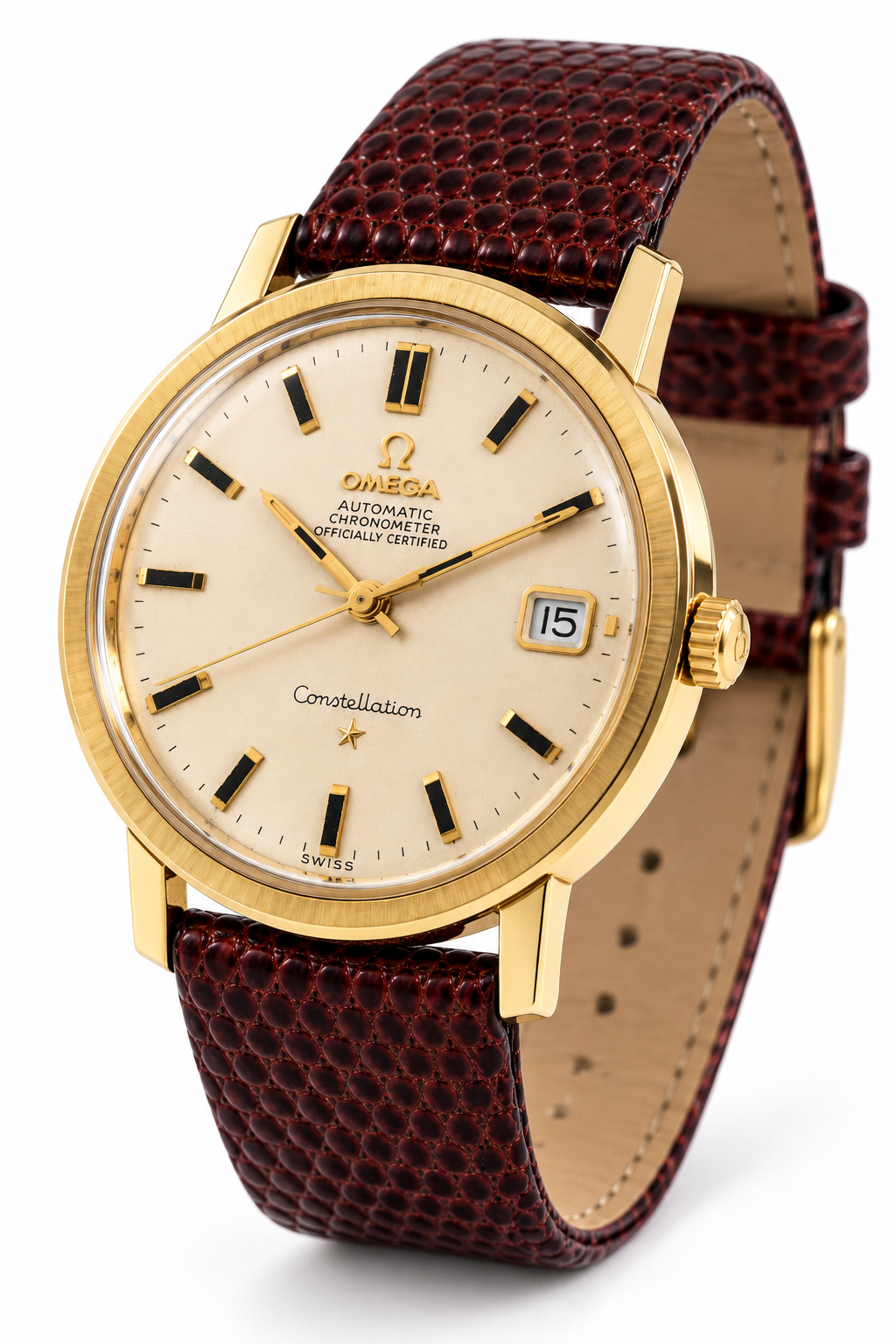 Vintage Omega 14KT Gold Constellation Chronometer Wrist Watch