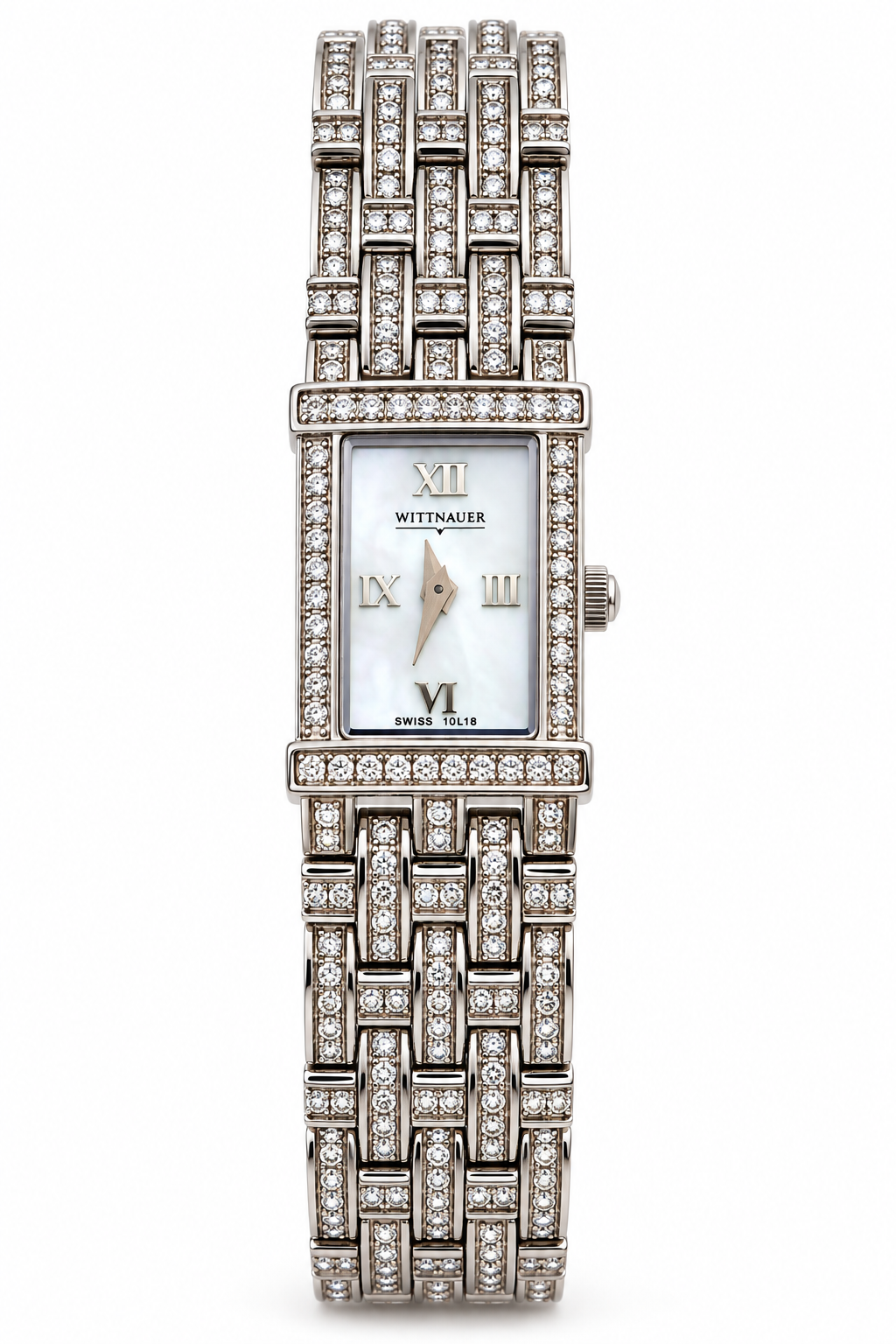 Vintage Wittnauer Ladies' Crystal-Accented Bracelet Watch – Mother-of-Pearl Dial