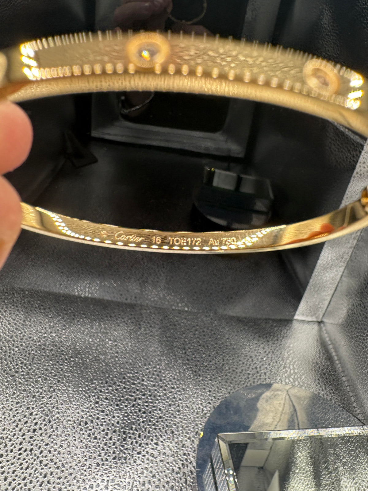 Cartier Vintage Love Bracelet 18 Karat Y/G Full Diamond Bracelet 16