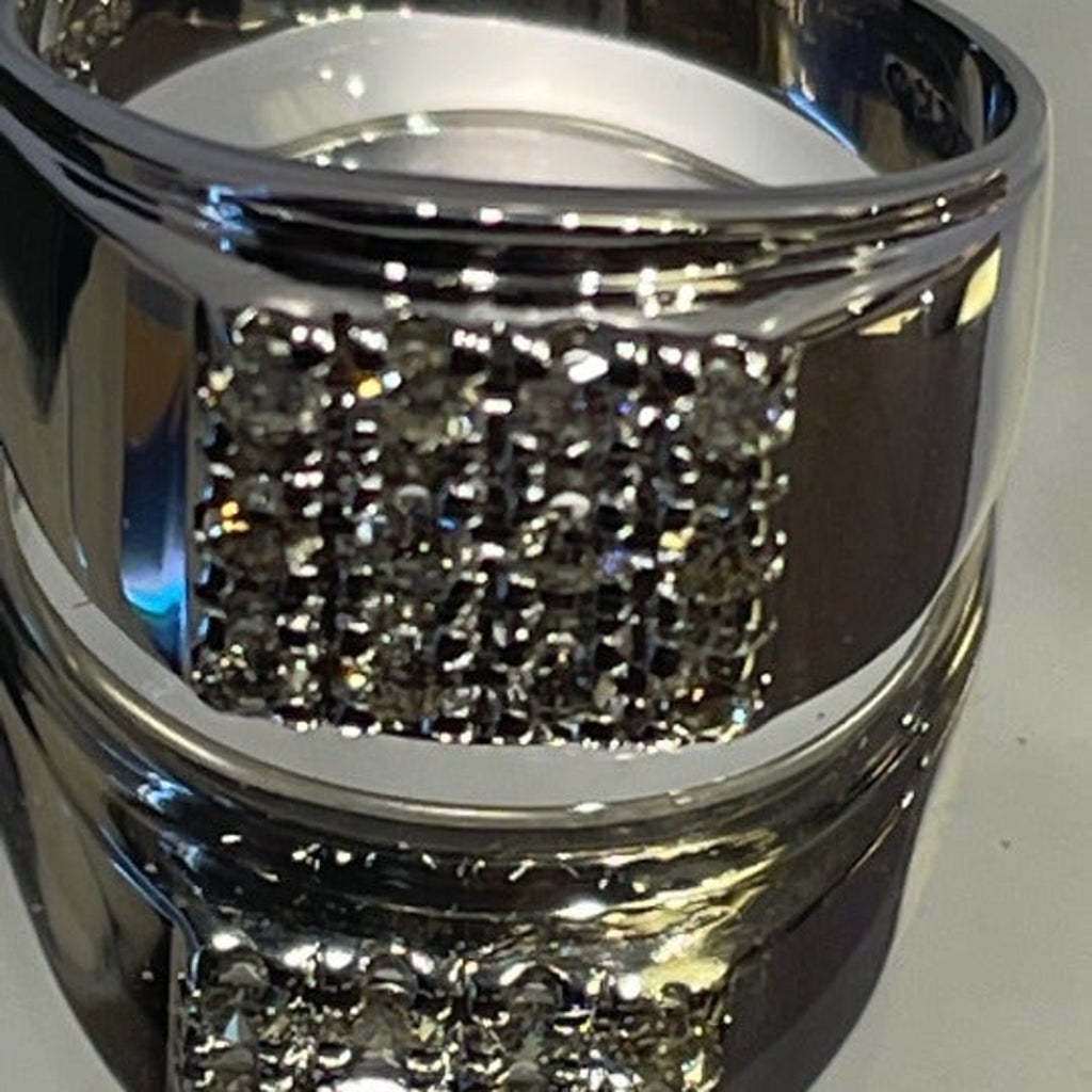 Men's 14 Karat White Gold and Diamond Cluster Ring - Philadelphia Gold & Silver Exchange