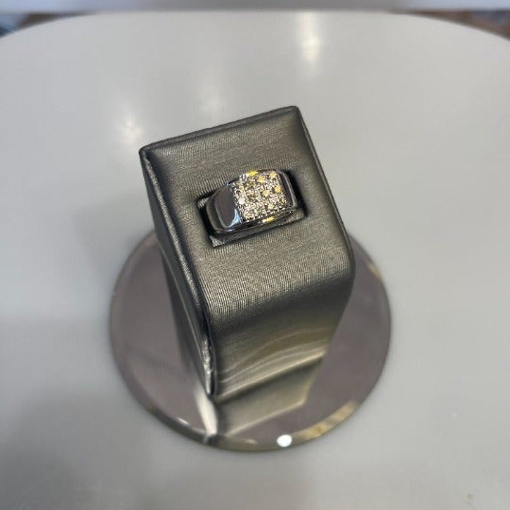 Men's 14 Karat White Gold and Diamond Cluster Ring - Philadelphia Gold & Silver Exchange
