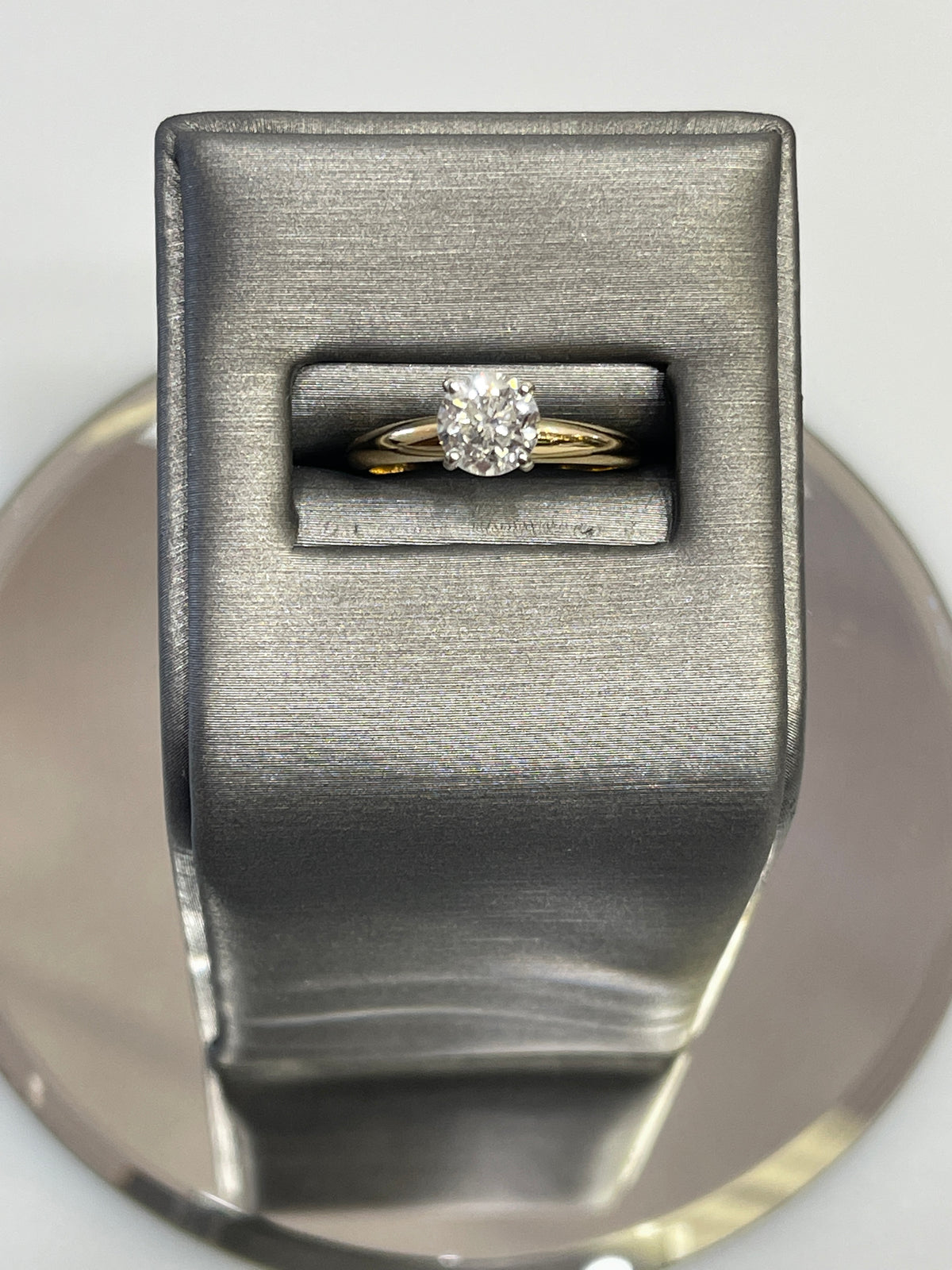 View two of LADIES 18 KARAT GOLD ROUND DIAMOND ENGAGEMENT RING