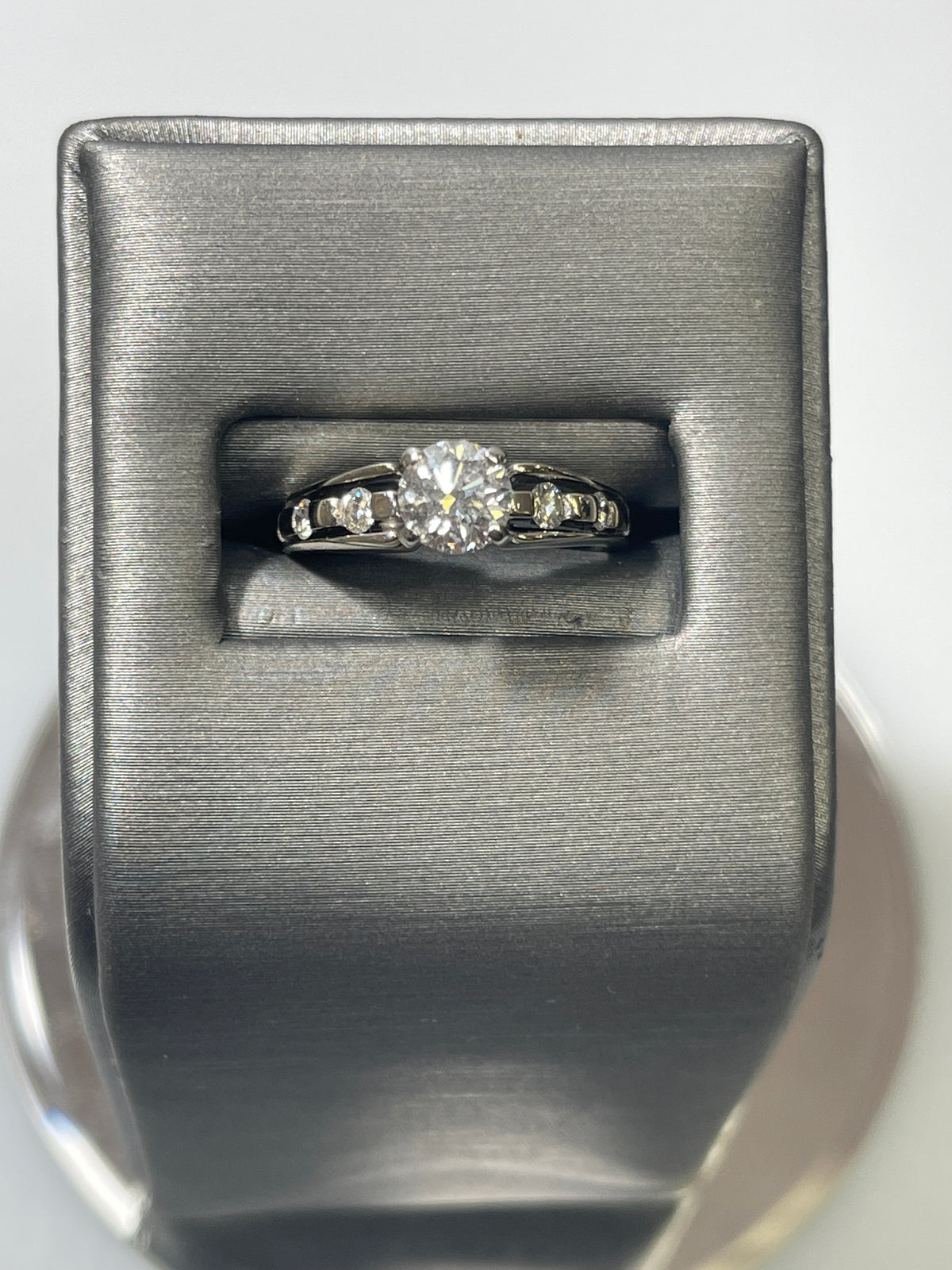 View one of 14 Karat White Gold Diamond Engagement Ring And Wedding Band Diamond Wedding Set Over 1 1/2 Carats