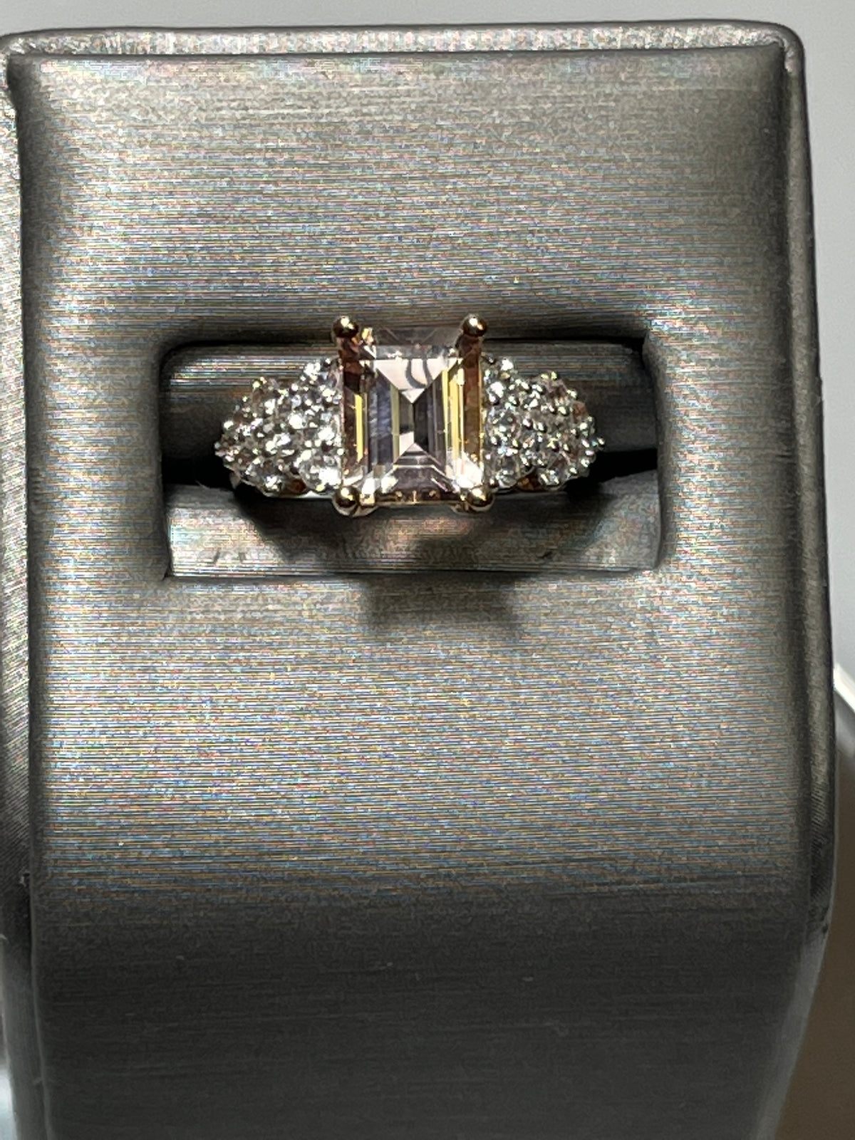 10 Karat Rose Gold Quartz and Cubic Zirconia Ring - Philadelphia Gold & Silver Exchange