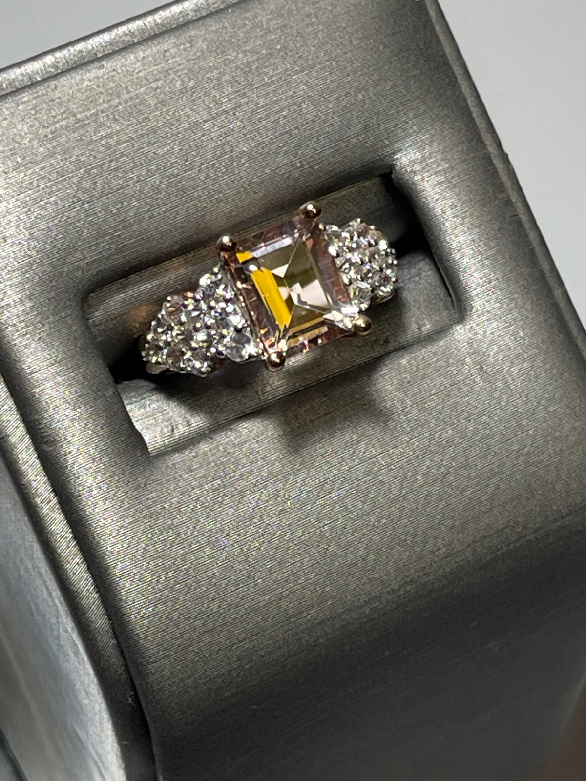 10 Karat Rose Gold Quartz and Cubic Zirconia Ring - Philadelphia Gold & Silver Exchange