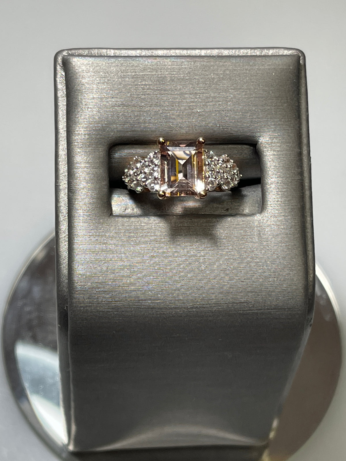 10 Karat Rose Gold Quartz and Cubic Zirconia Ring - Philadelphia Gold & Silver Exchange