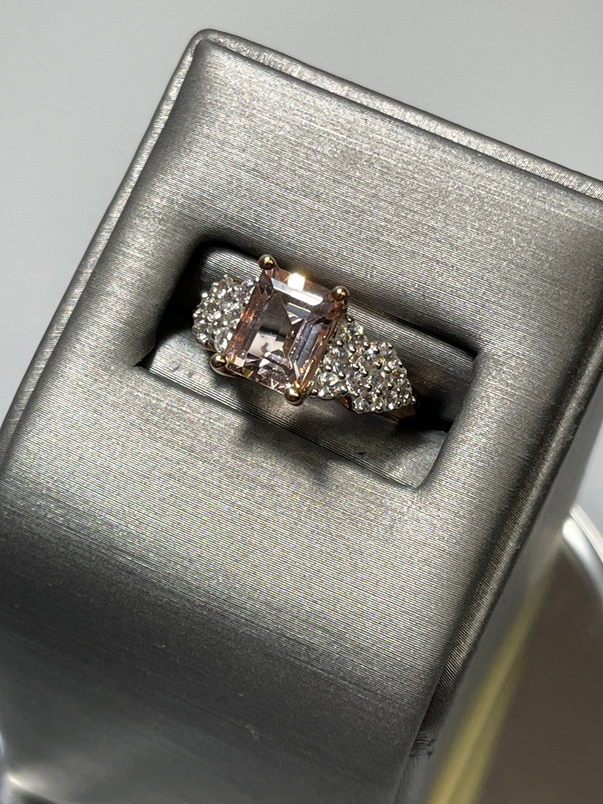 10 Karat Rose Gold Quartz and Cubic Zirconia Ring - Philadelphia Gold & Silver Exchange