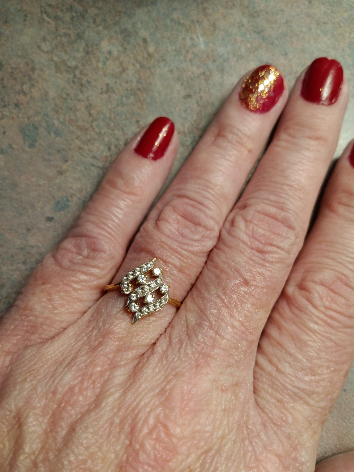 21K YELLOW GOLD CUBIC ZIRCONIA RING - Philadelphia Gold & Silver Exchange