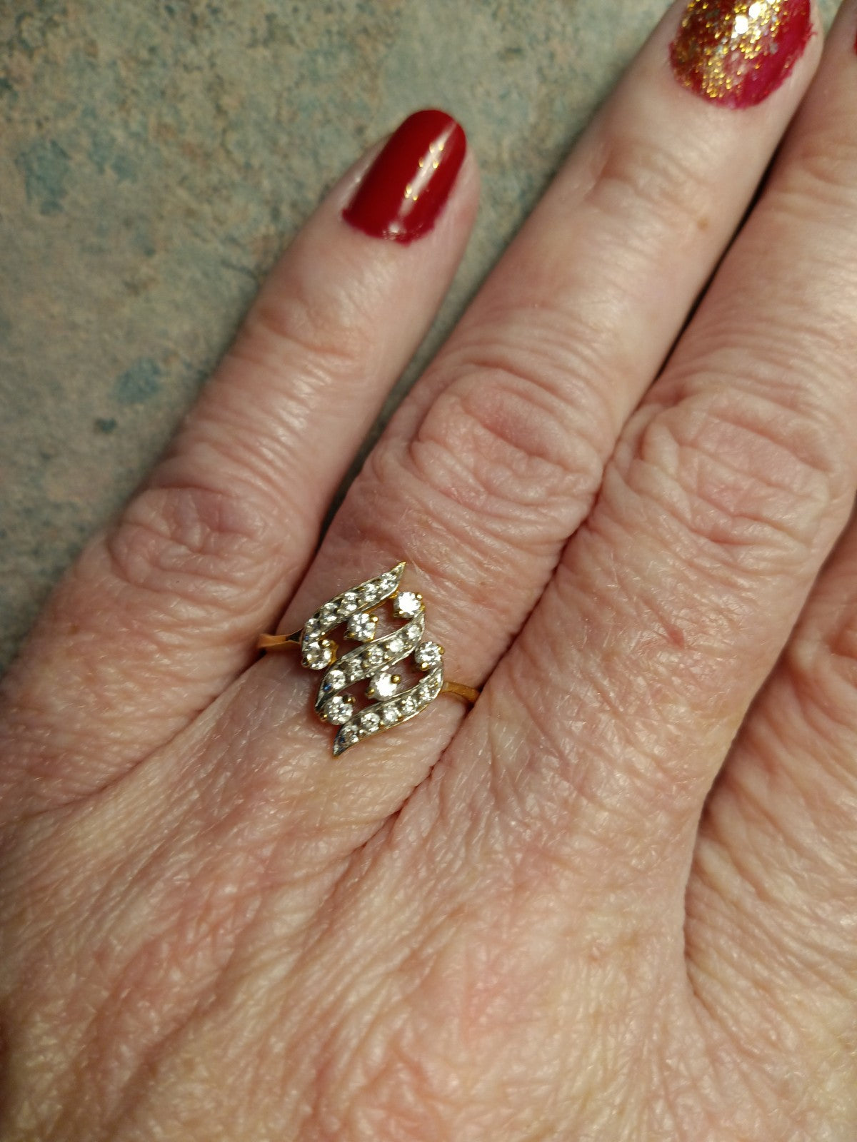21K YELLOW GOLD CUBIC ZIRCONIA RING - Philadelphia Gold & Silver Exchange