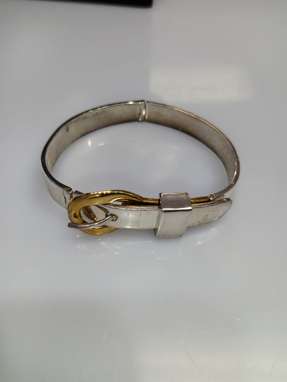 STERLING SILVER BELT BUCKET BRACELET