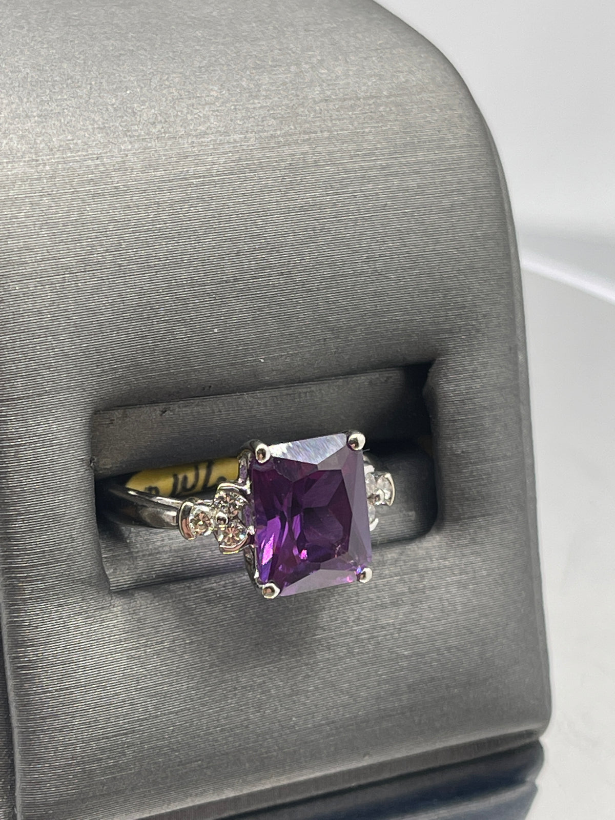 10 Karat White Gold Amethyst And Diamond Ring 2 Carat Purple Amethyst - Philadelphia Gold & Silver Exchange