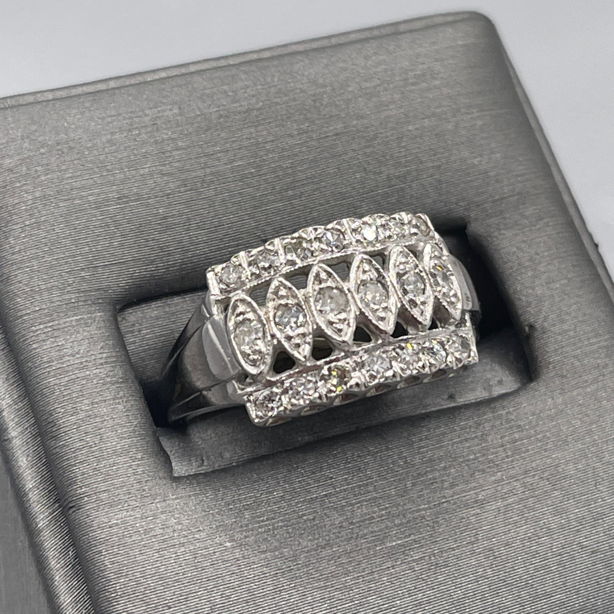 Vintage 14 Karat White Gold Diamond Ring .75 Carats Total Diamond Weight - Philadelphia Gold & Silver Exchange
