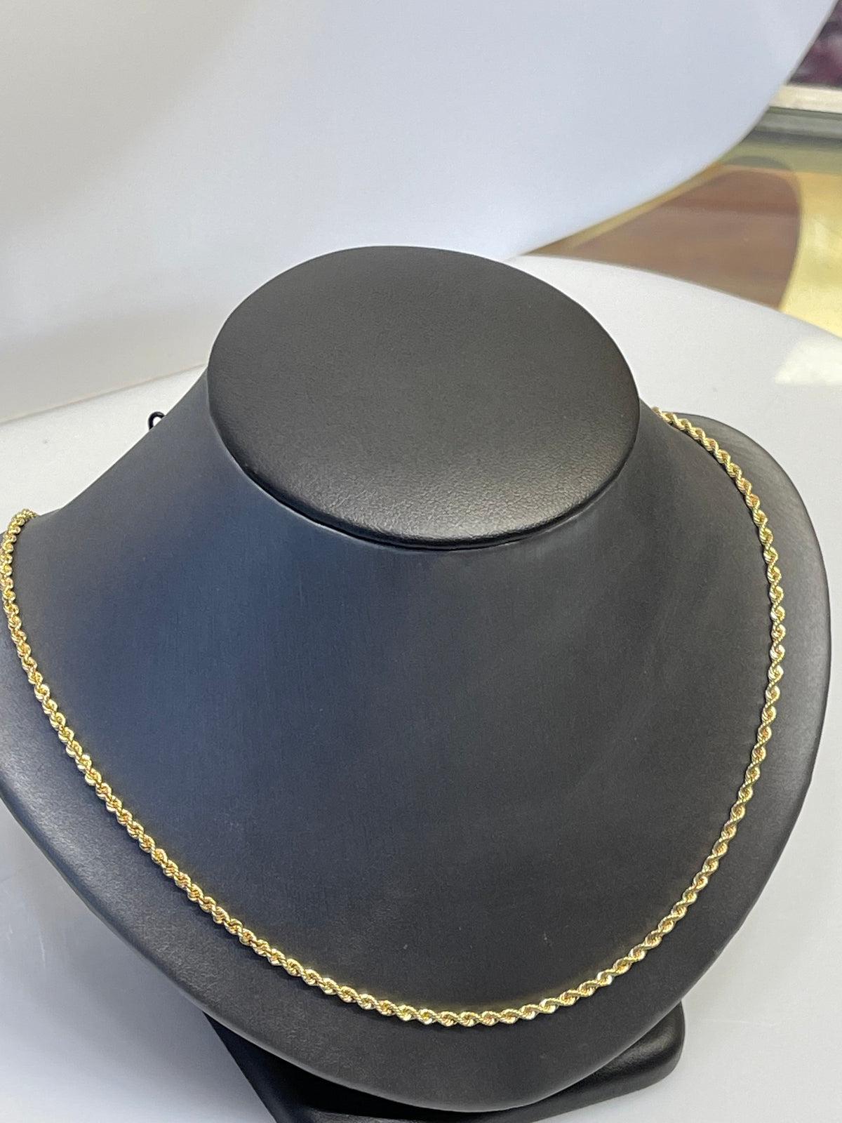 View six of 14 Karat Yellow Gold Diamond Cut Rope Chain