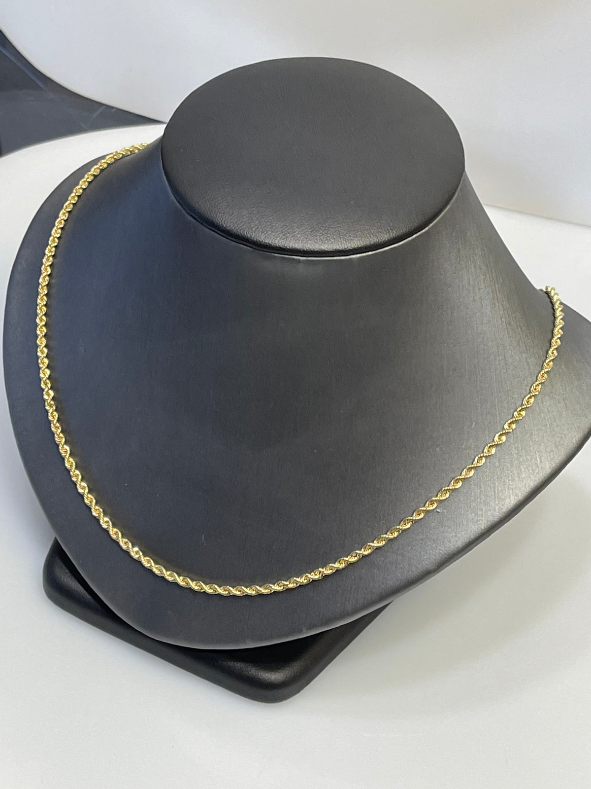 View seven of 14 Karat Yellow Gold Diamond Cut Rope Chain