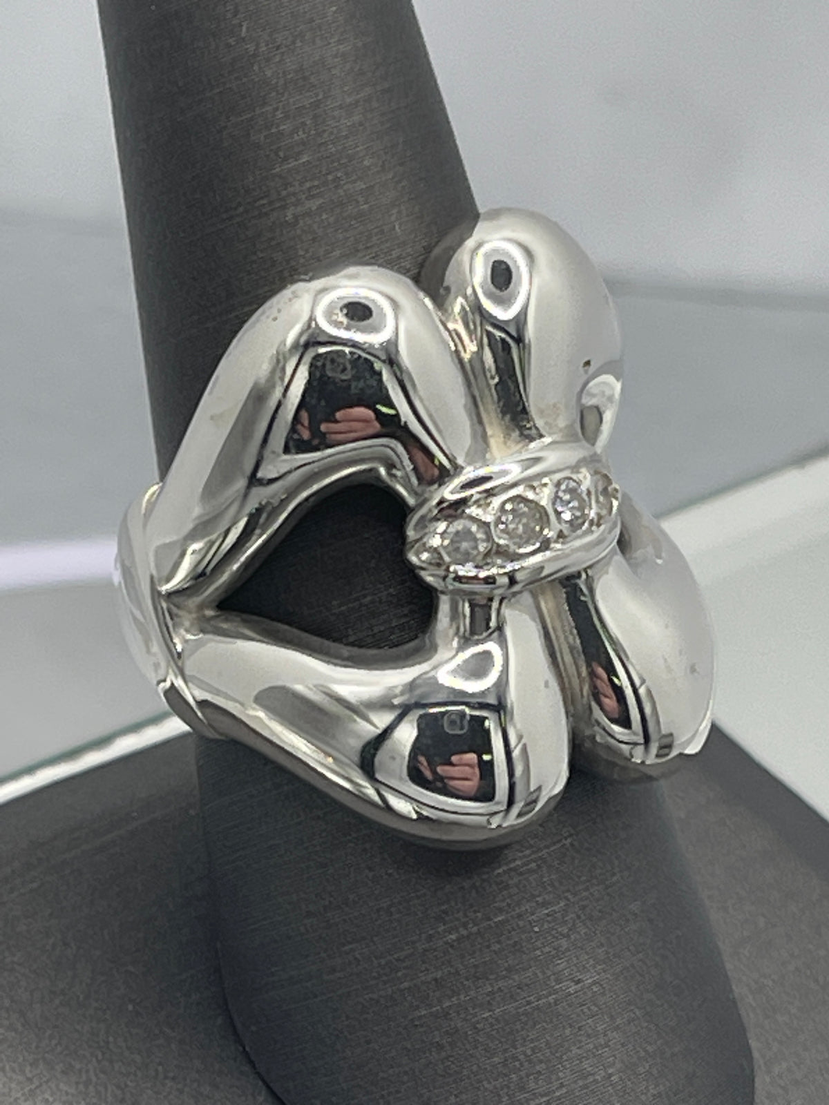A Fabulous Ladies Lagos Custom Sterling Silver Diamond Ring