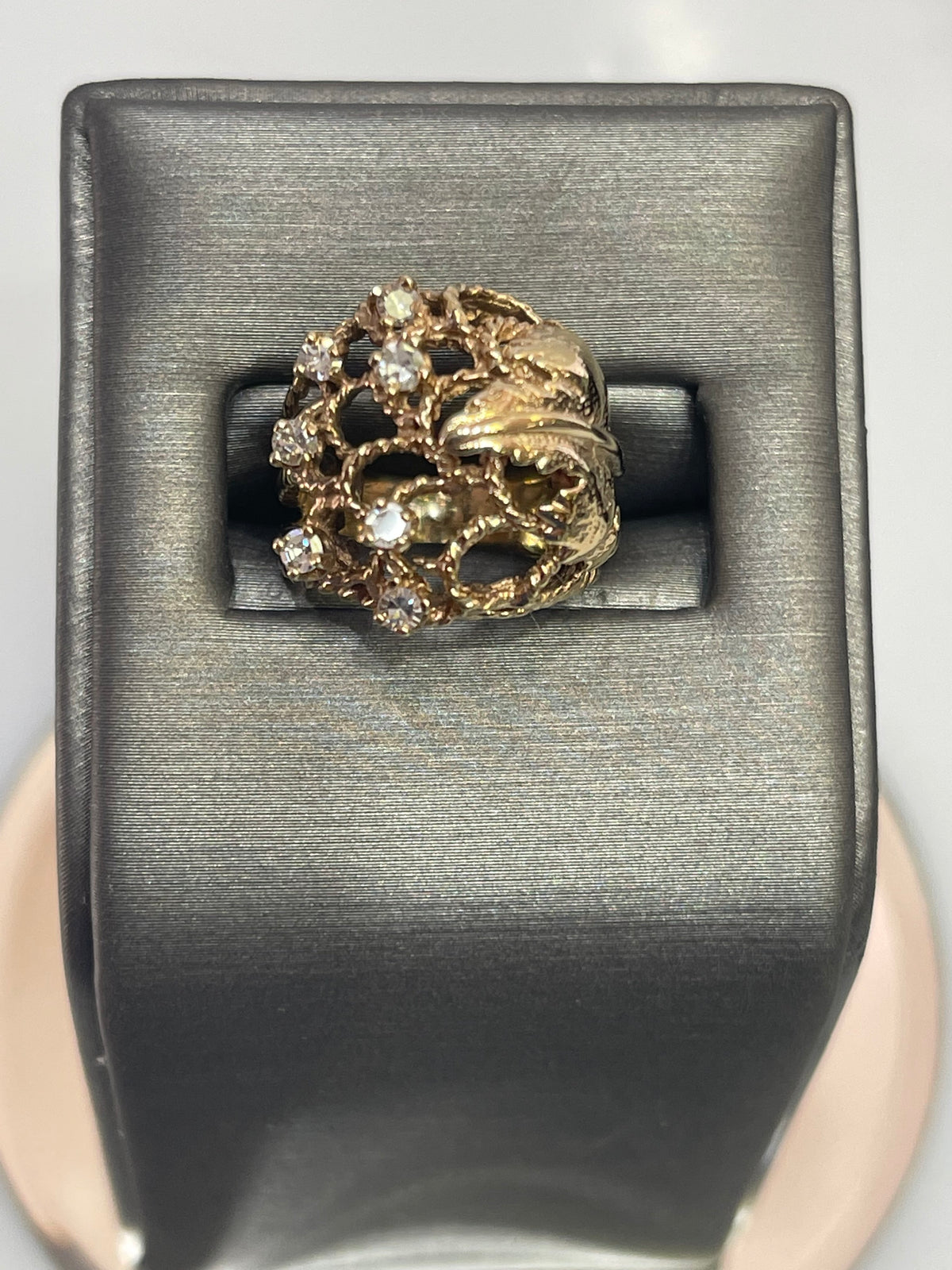 Vintage 14K Yellow Gold Open Cluster Diamond Ring - Philadelphia Gold & Silver Exchange