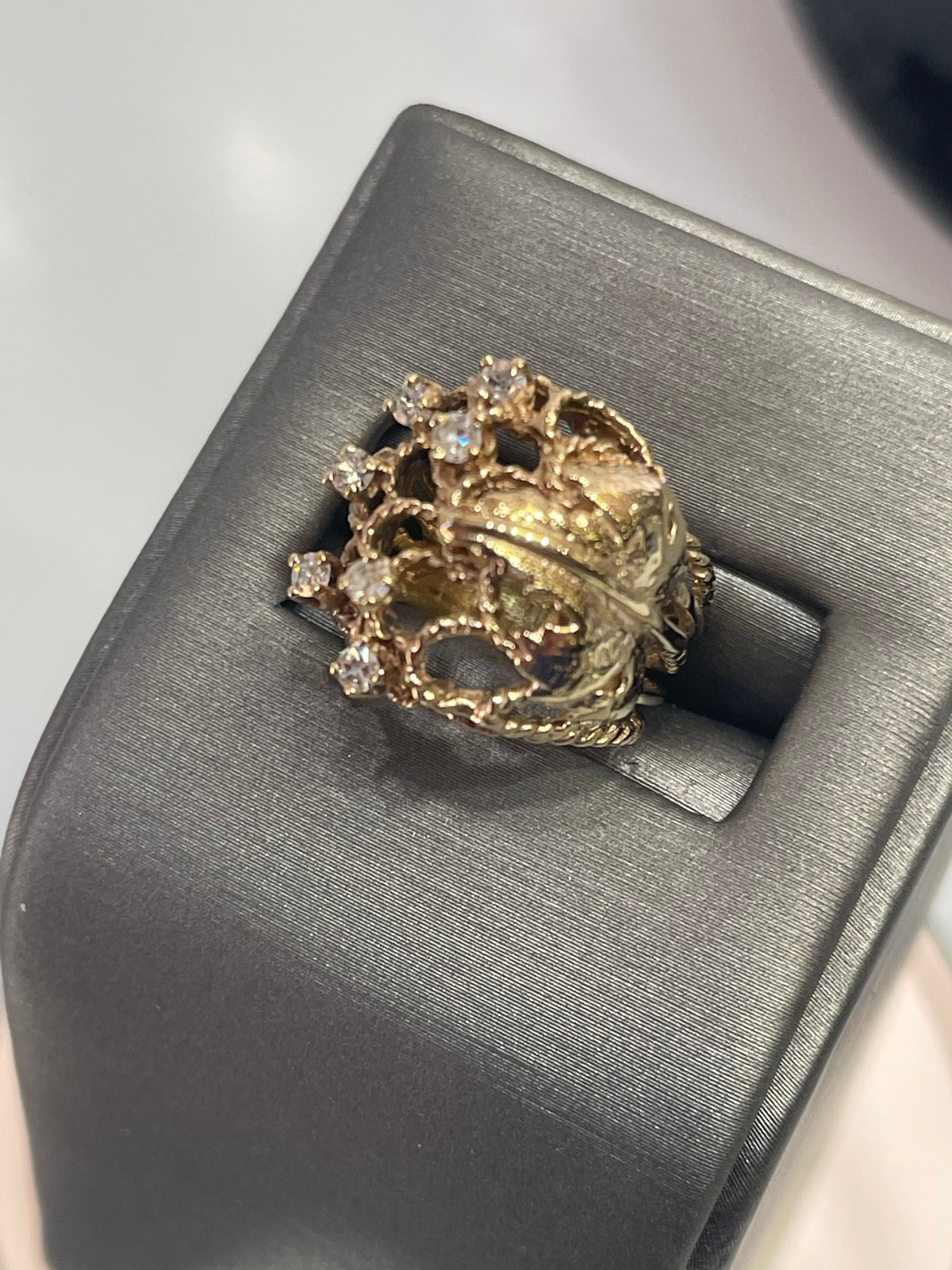 Vintage 14K Yellow Gold Open Cluster Diamond Ring - Philadelphia Gold & Silver Exchange
