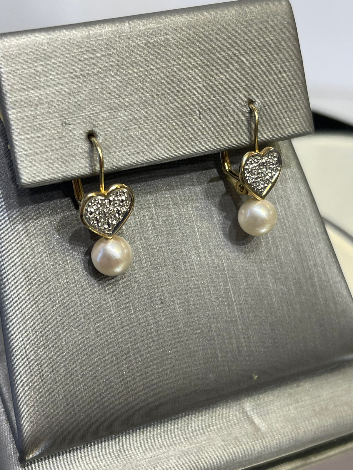 14 KARAT YELLOW GOLD, PEARL AND DIAMOND EARRINGS - Philadelphia Gold & Silver Exchange