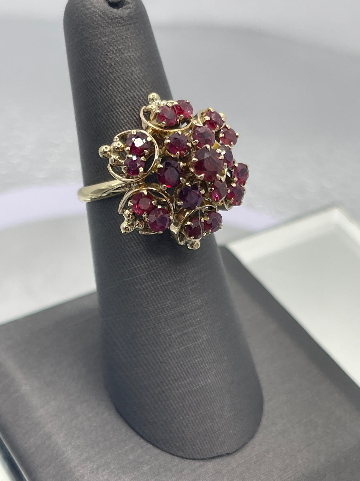 View one of A Fabulous Ladies Vintage 14 Karat Gold Ruby Starburst Cocktail Ring